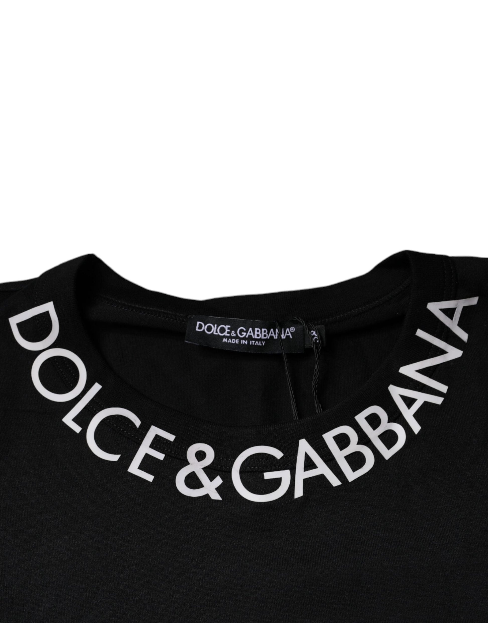 Dolce & Gabbana Black Logo Shorts Sleeves Crewneck T-shirt - IT58 | 3XL