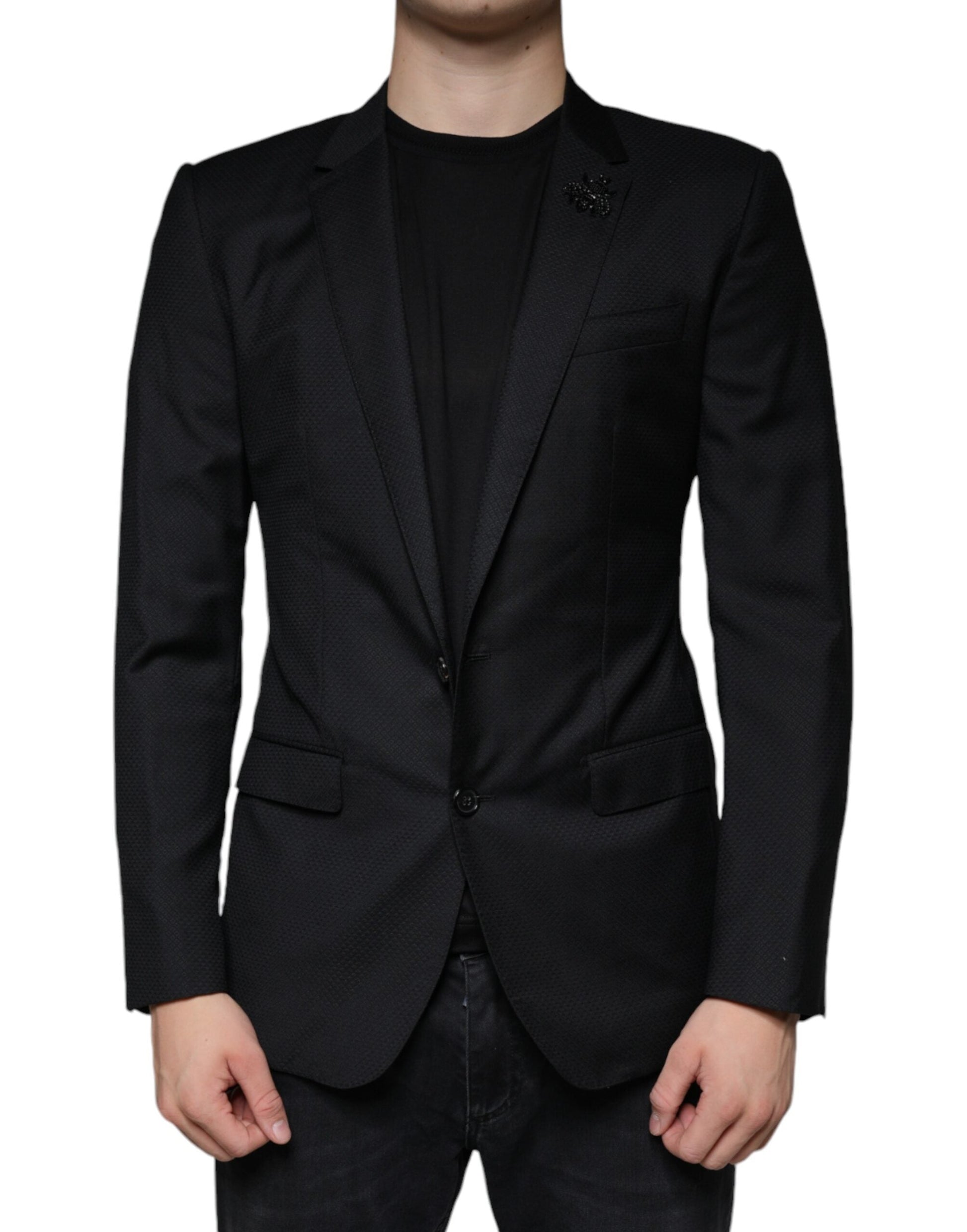 Dolce & Gabbana Black MARTINI Bee Single Breasted Blazer - IT46 | S