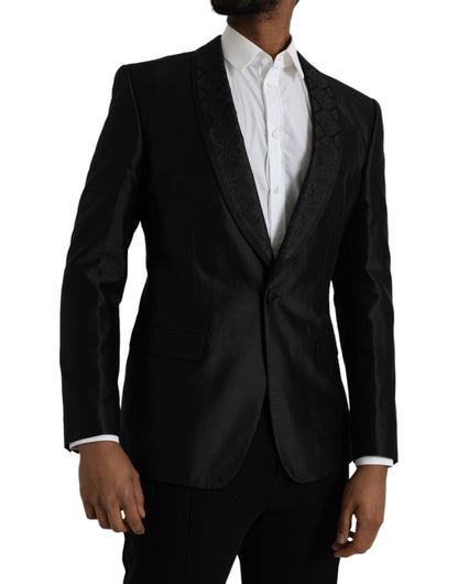 Dolce & Gabbana Black MARTINI Single Breasted Coat Blazer - IT48 | M