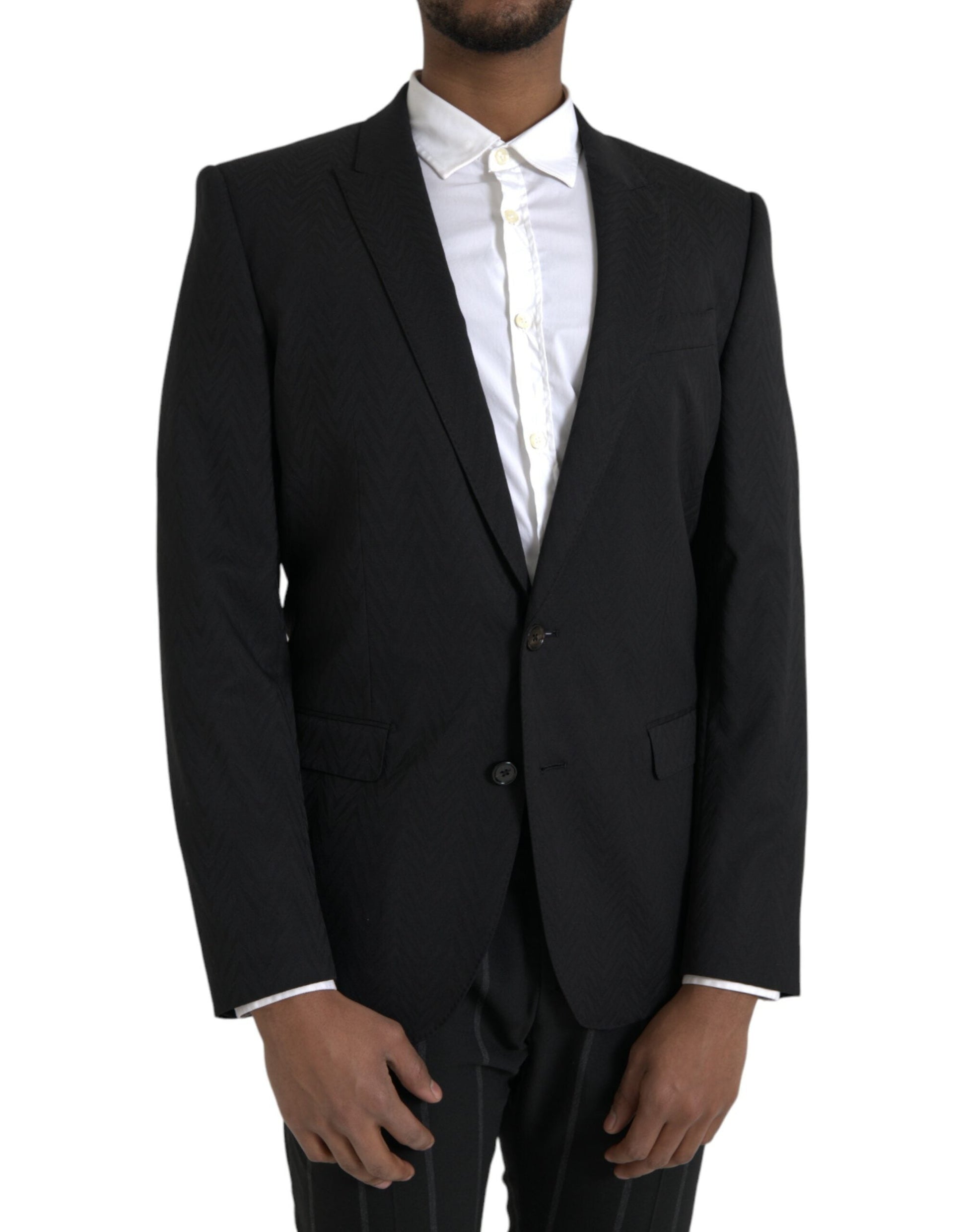 Dolce & Gabbana Black MARTINI Slim Fit Jacket Coat Blazer - IT48 | M