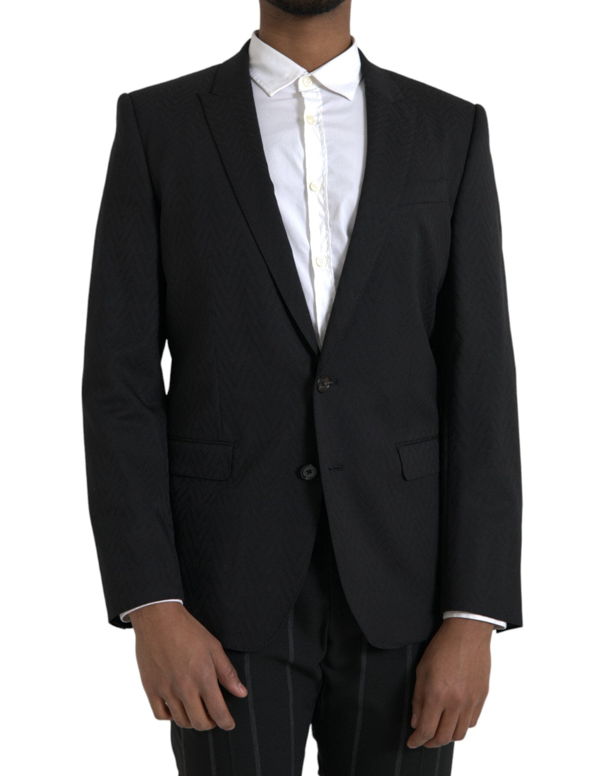 Dolce & Gabbana Black MARTINI Slim Fit Jacket Coat Blazer - IT48 | M