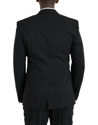 Dolce & Gabbana Black MARTINI Slim Fit Jacket Coat Blazer - IT48 | M