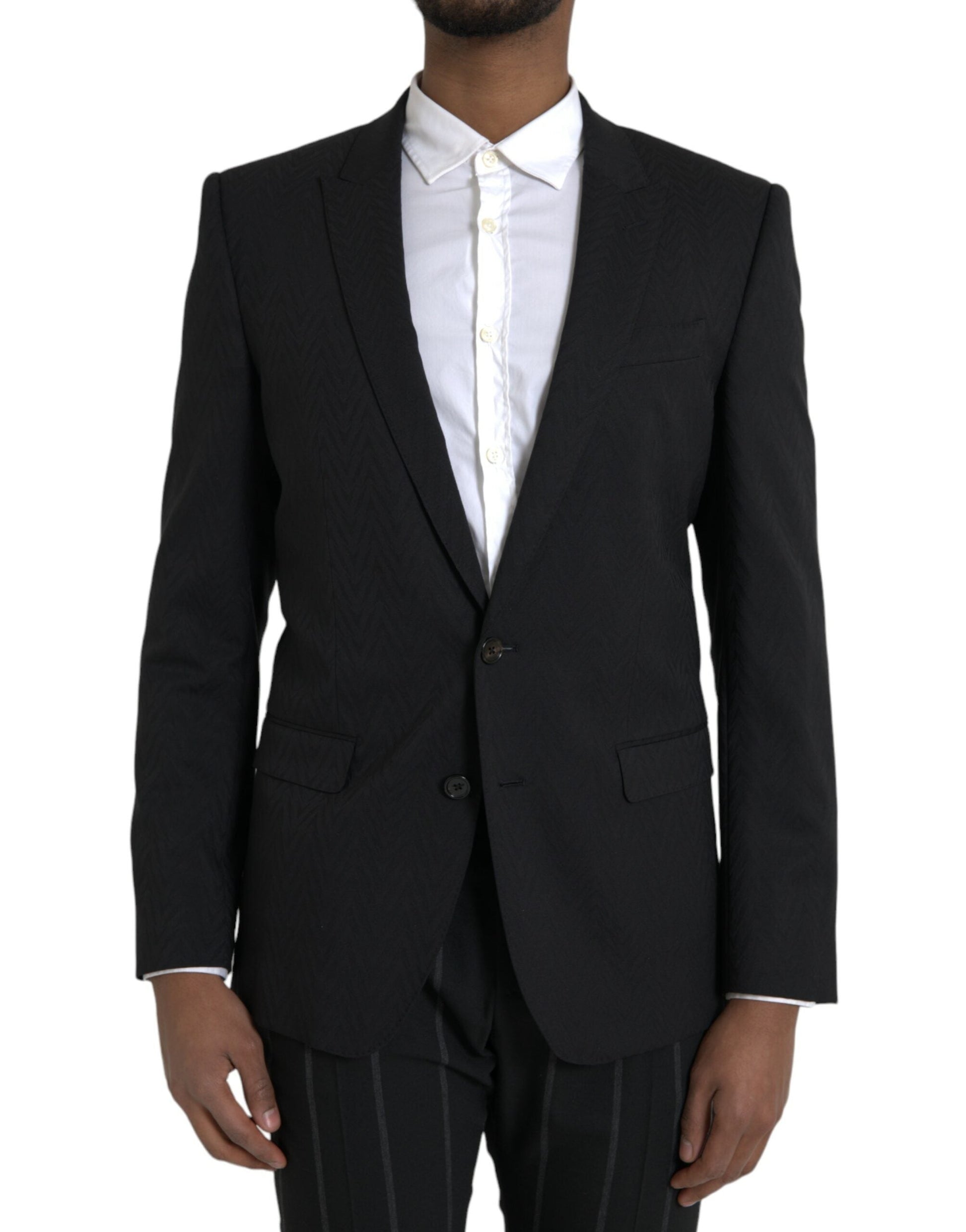 Dolce & Gabbana Black MARTINI Slim Fit Jacket Coat Blazer - IT48 | M