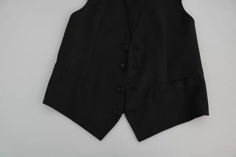 Dolce & Gabbana Black Men Formal STAFF Dress Waistcoat Vest - IT48 | M