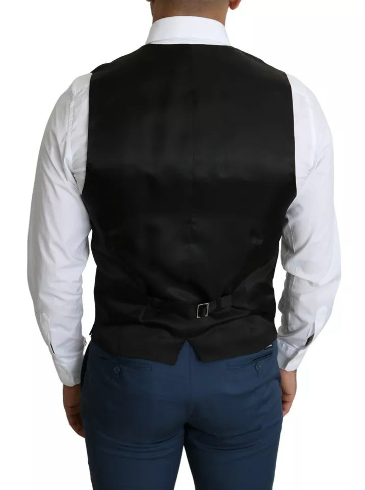 Dolce & Gabbana Black Men Formal STAFF Dress Waistcoat Vest - IT48 | M