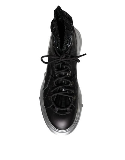 Dolce & Gabbana Black Nylon Galileo High Top Sneakers Shoes - EU44/US11