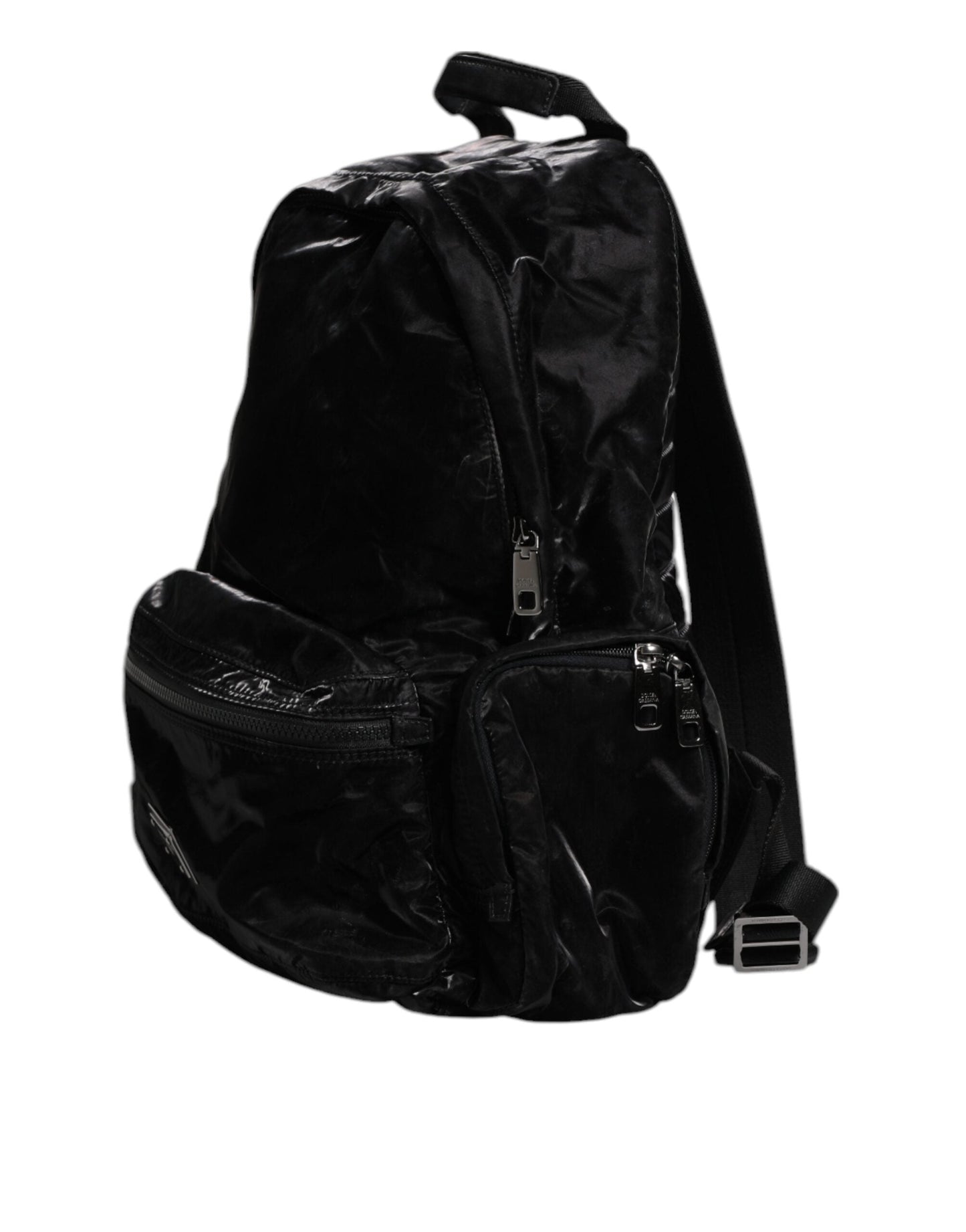 Dolce & Gabbana Black Nylon Logo Plaque Travel School Backpack Bag