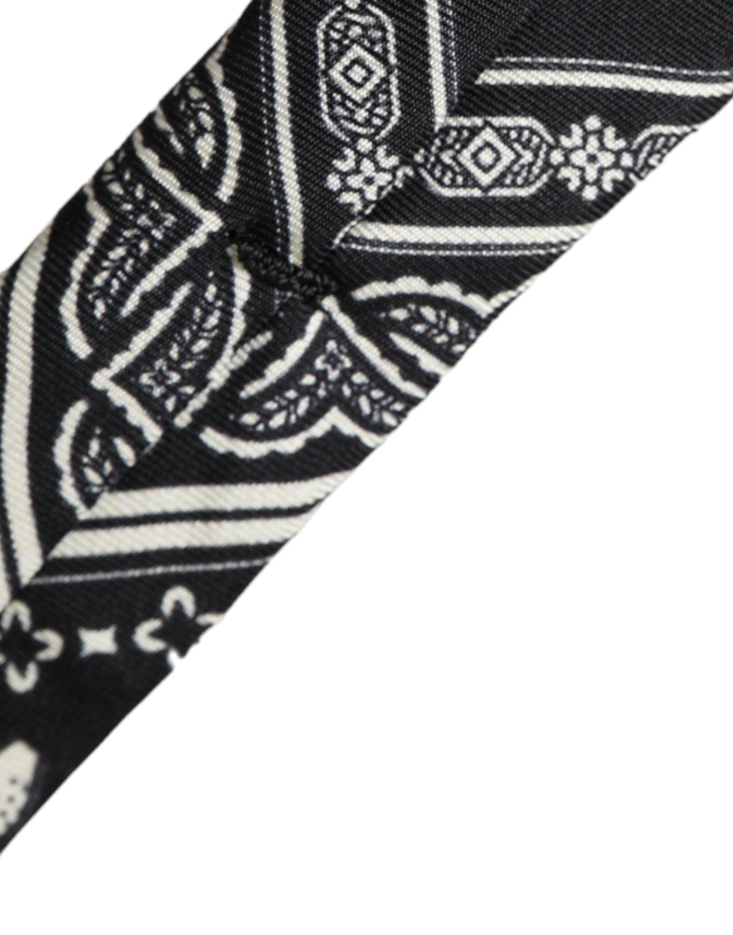 Dolce & Gabbana Black Patterned 100% Silk Adjustable Tie