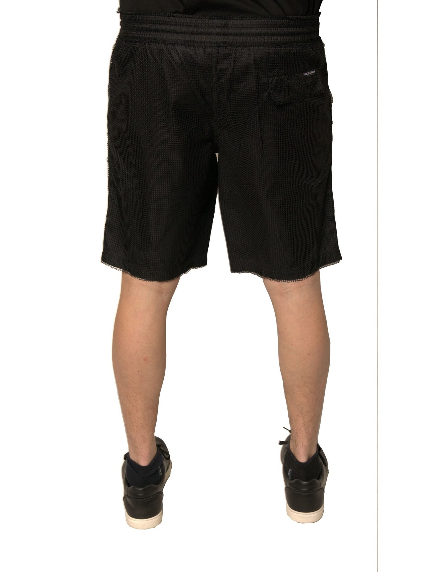 Dolce & Gabbana Black Polyester Jersey Mid Waist Shorts - IT48 | M