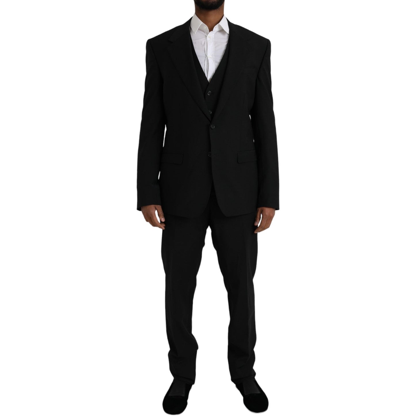 Dolce & Gabbana Black Polyester STAFF Formal 3 Piece Suit - IT54 | XL