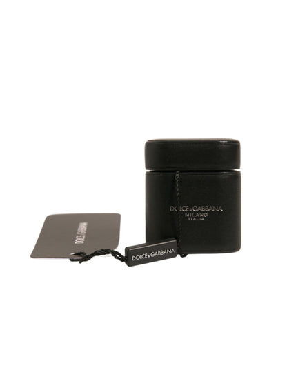 Dolce & Gabbana Black PVC Logo Print Flip Holder Airpods Case