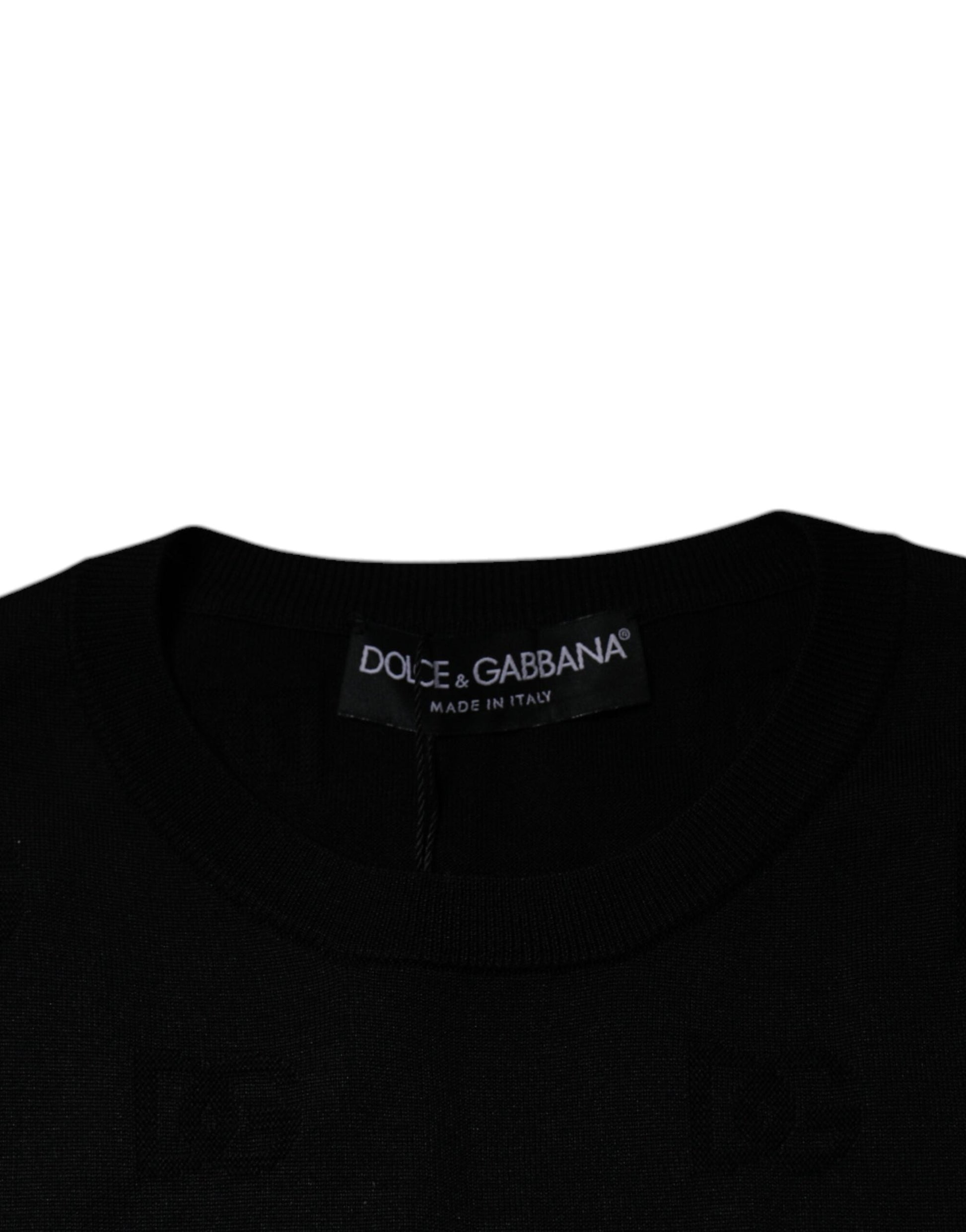 Dolce & Gabbana Black Silk Round Neck Sleeveless T-shirt - ÌT40| XXS