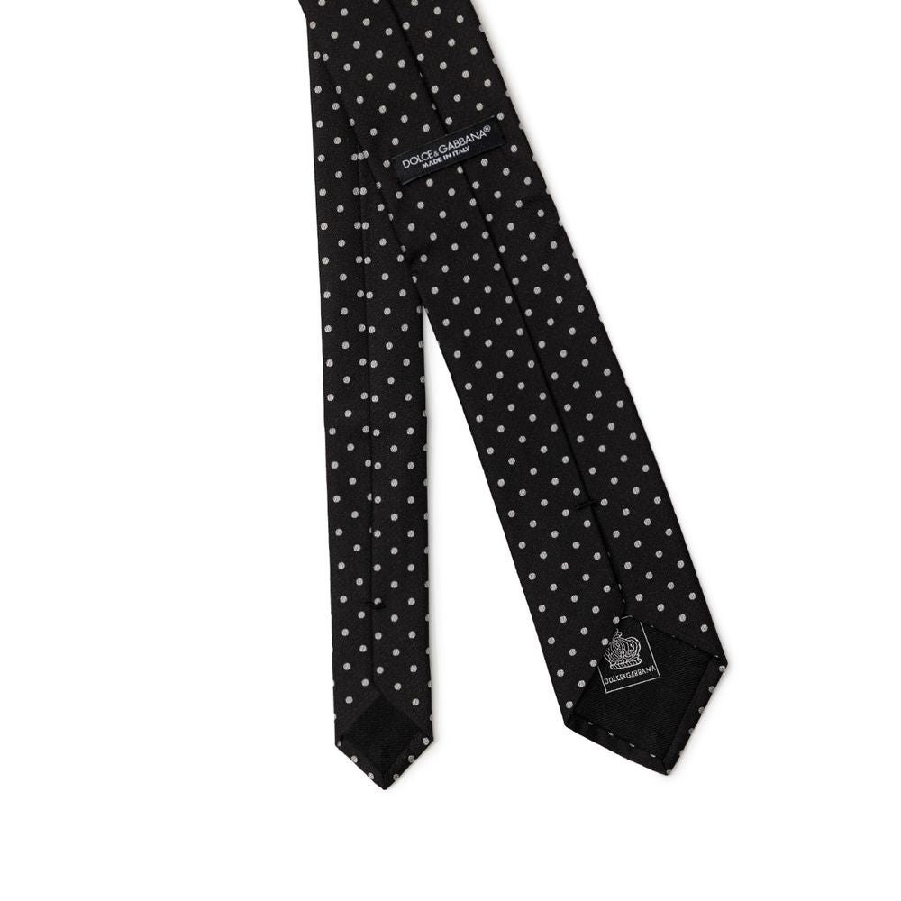 Dolce & Gabbana Black Silk Ties & Bowty - 6 cm