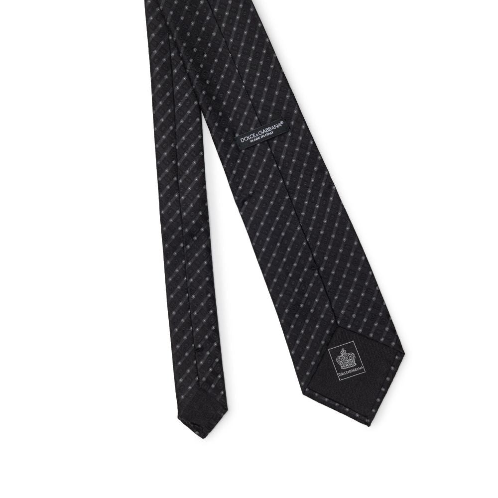 Dolce & Gabbana Black Silk Ties & Bowty - 8 cm