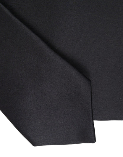 Dolce & Gabbana Black Solid Silk Adjustable Tie