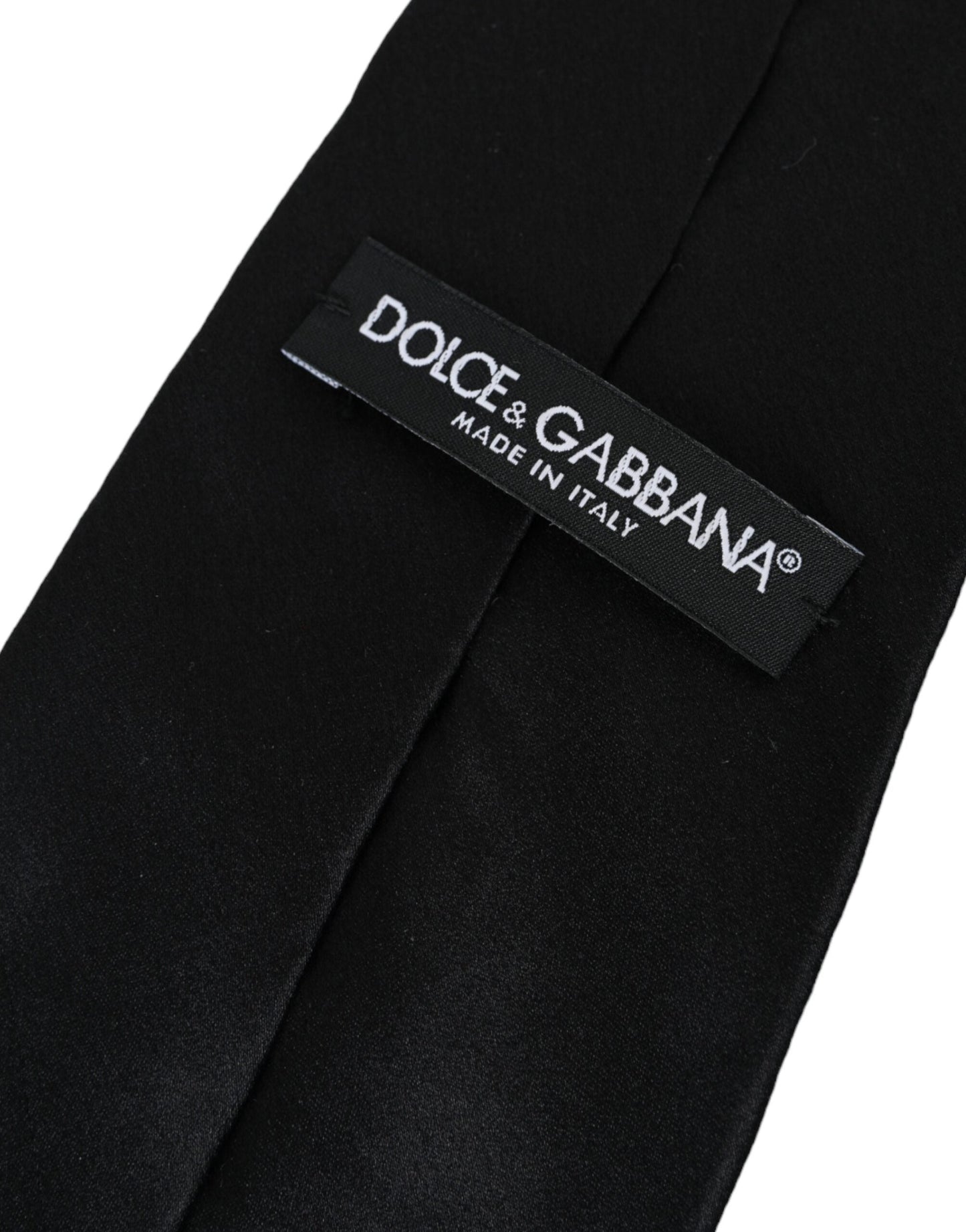 Dolce & Gabbana Black Solid Silk Adjustable Tie