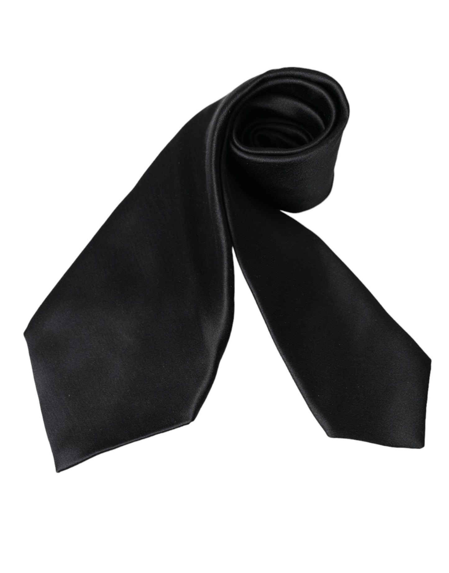 Dolce & Gabbana Black Solid Silk Adjustable Tie