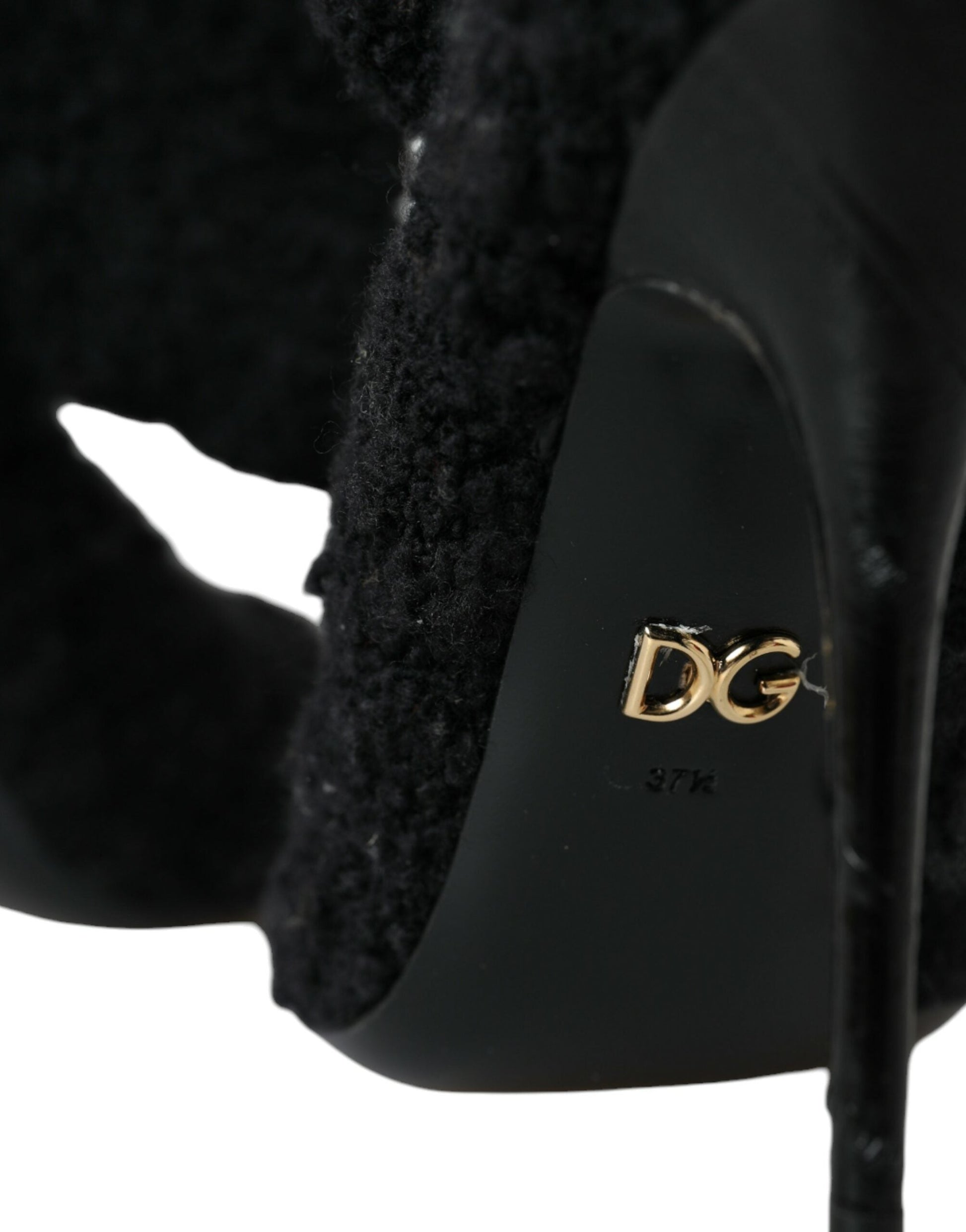 Dolce & Gabbana Black Stiletto Heels Mid Calf Boots Shoes - EU37.5/US7