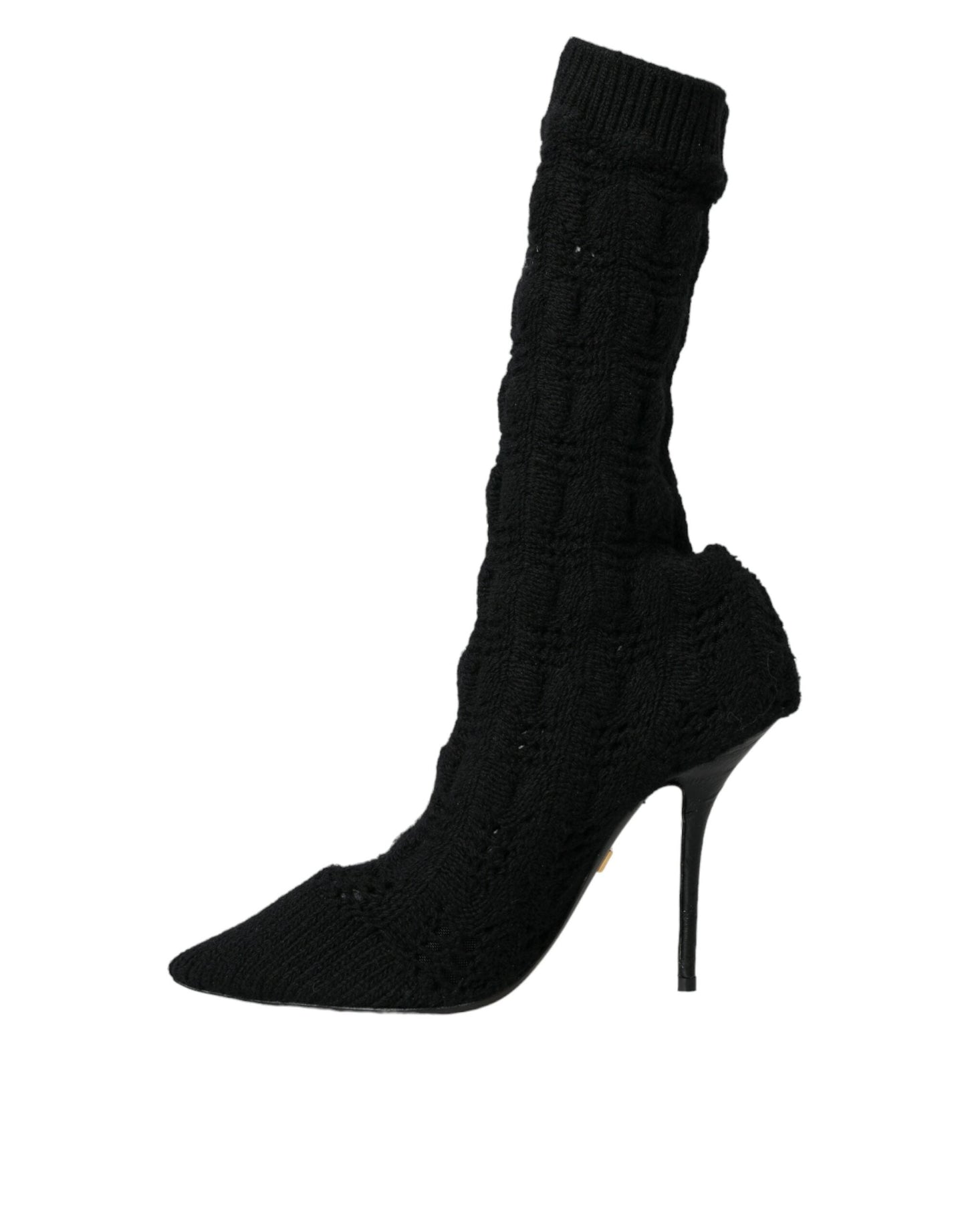 Dolce & Gabbana Black Stiletto Heels Mid Calf Boots Shoes - EU39/US8.5