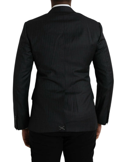 Dolce & Gabbana Black Stripe MARTINI Single Breasted Coat Blazer - IT46 | S