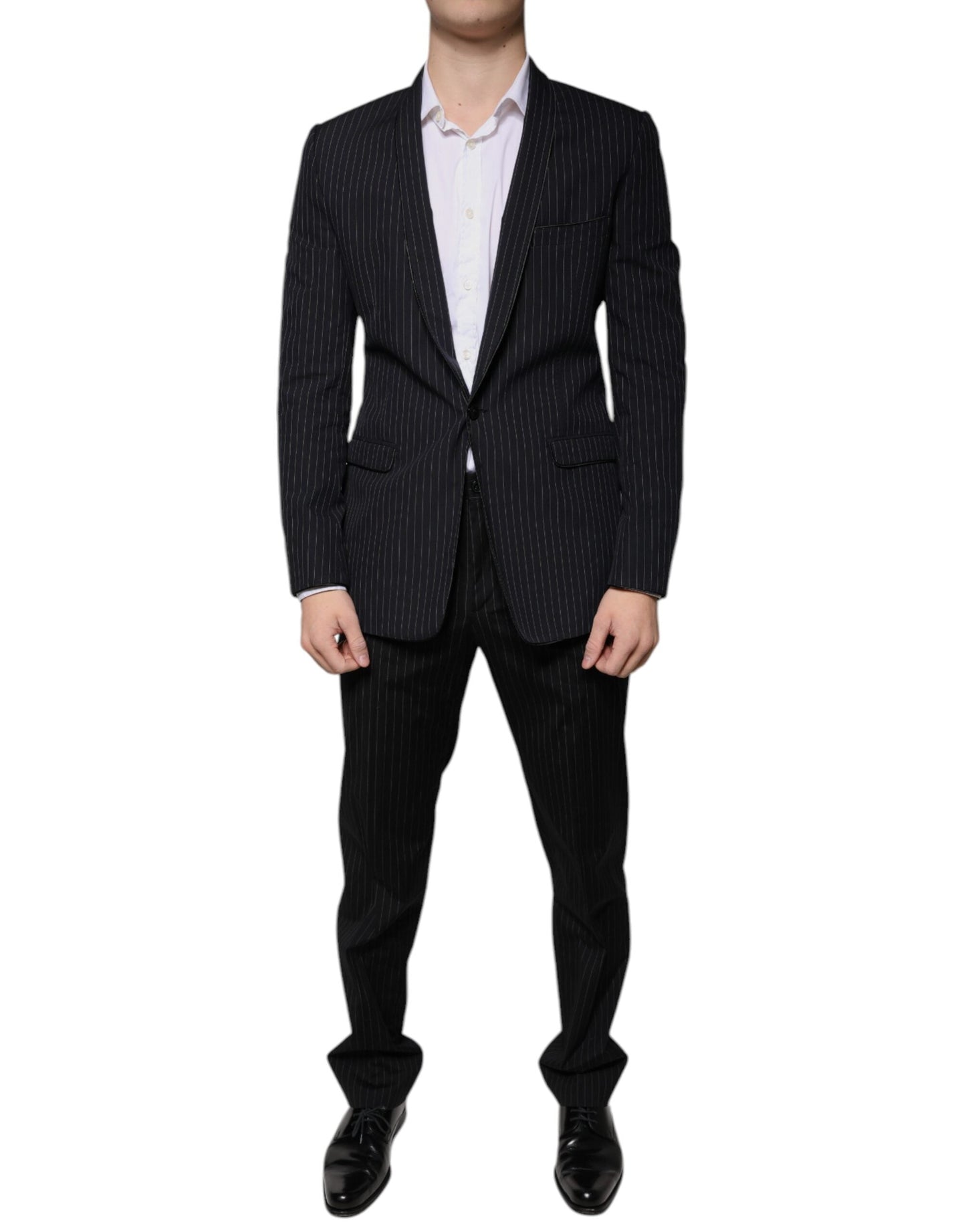 Dolce & Gabbana Black Stripe Single Breasted Formal Suit - IT48 | M