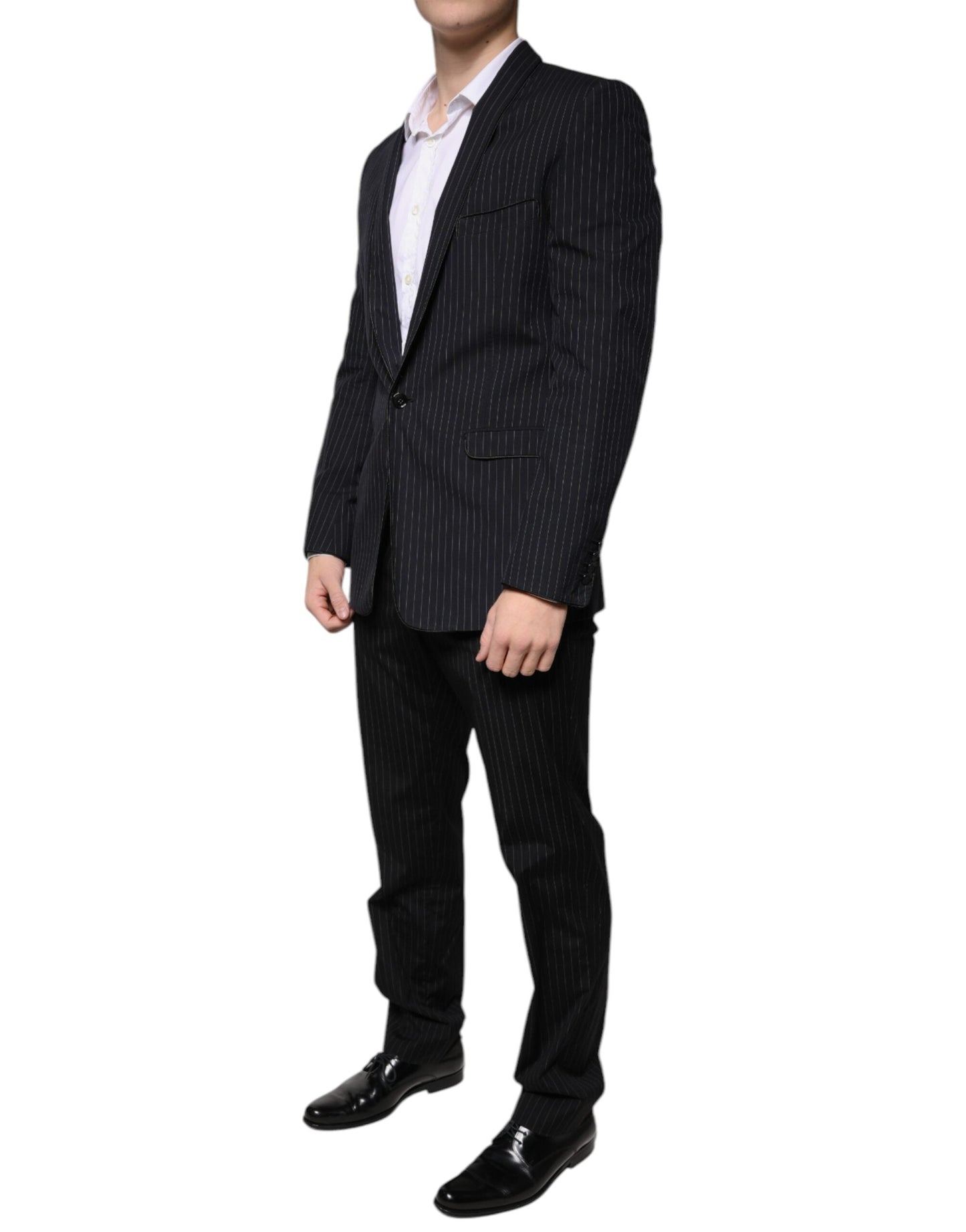 Dolce & Gabbana Black Stripe Single Breasted Formal Suit - IT48 | M