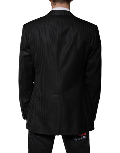 Dolce & Gabbana Black Stripe Wool Single Breasted Blazer - IT54 | XL