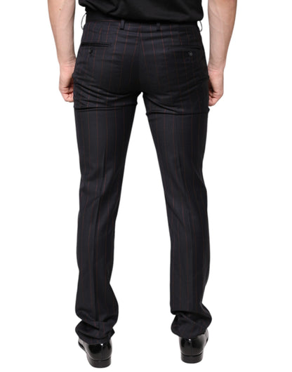 Dolce & Gabbana Black Stripes Skinny Men Dress Pants - IT46 | S