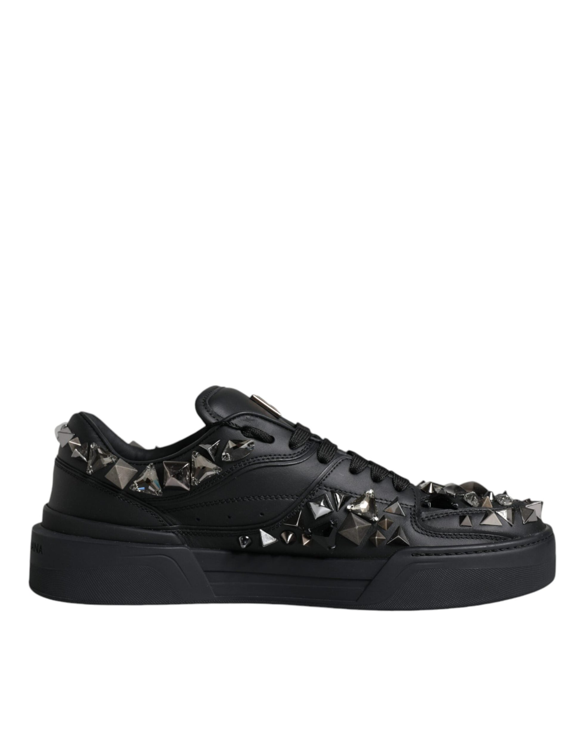 Dolce & Gabbana Black Studded Low Top Men Sneakers Shoes - EU41/US8