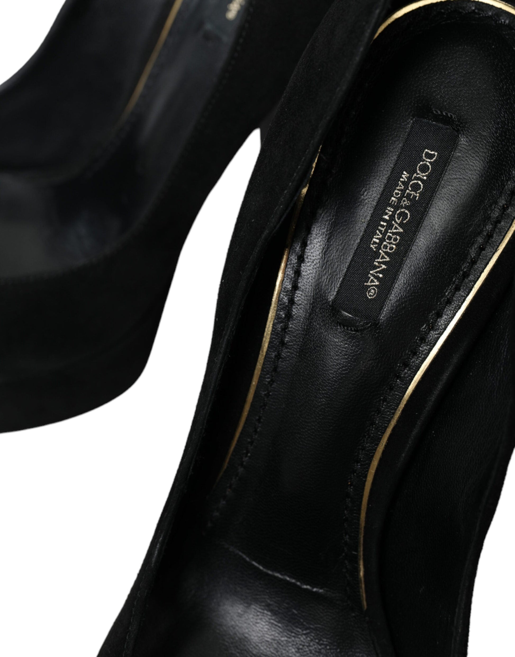 Dolce & Gabbana Black Suede Heeled Pumps Sophistication - EU40/US9.5