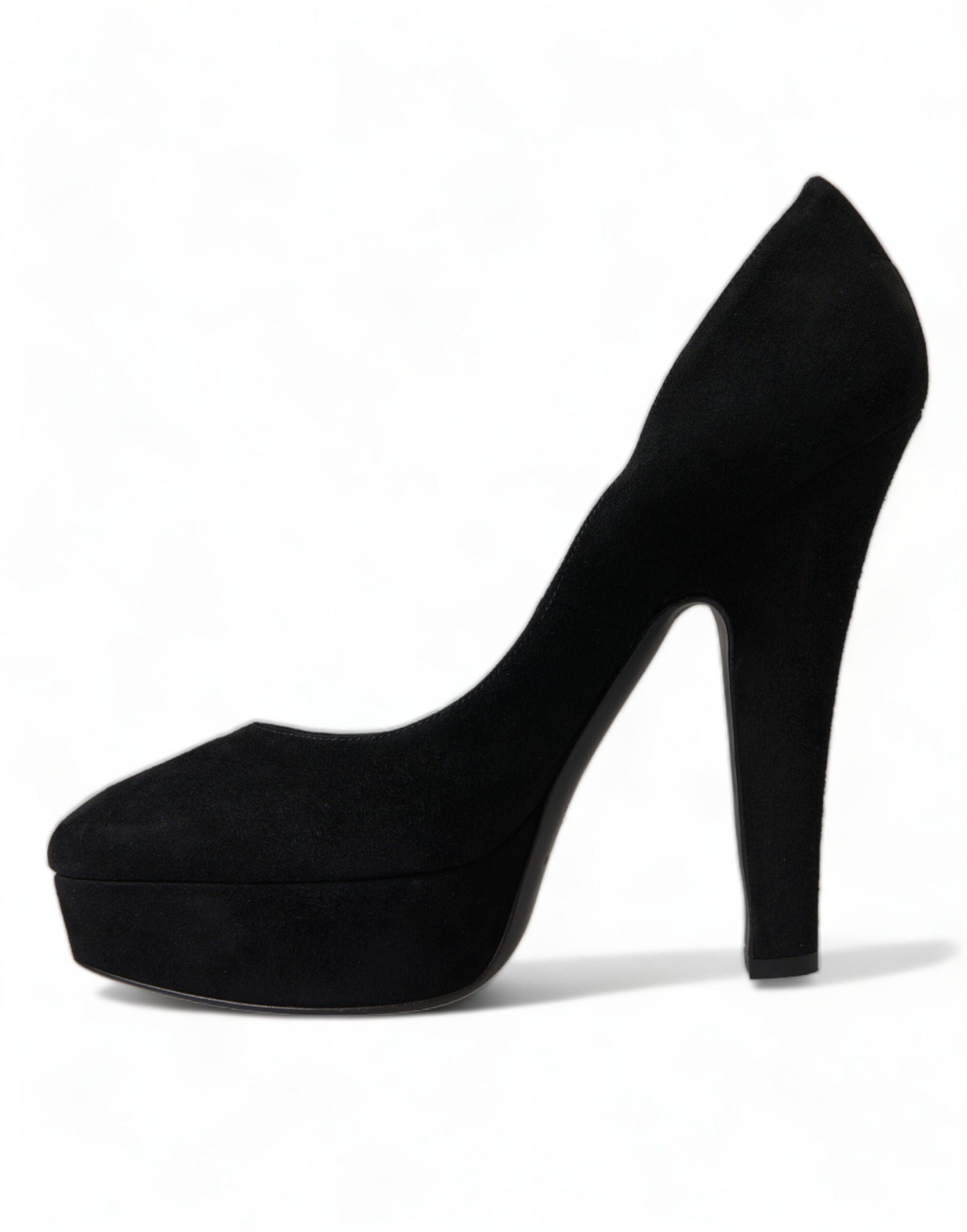 Dolce & Gabbana Black Suede Heeled Pumps Sophistication - EU40/US9.5