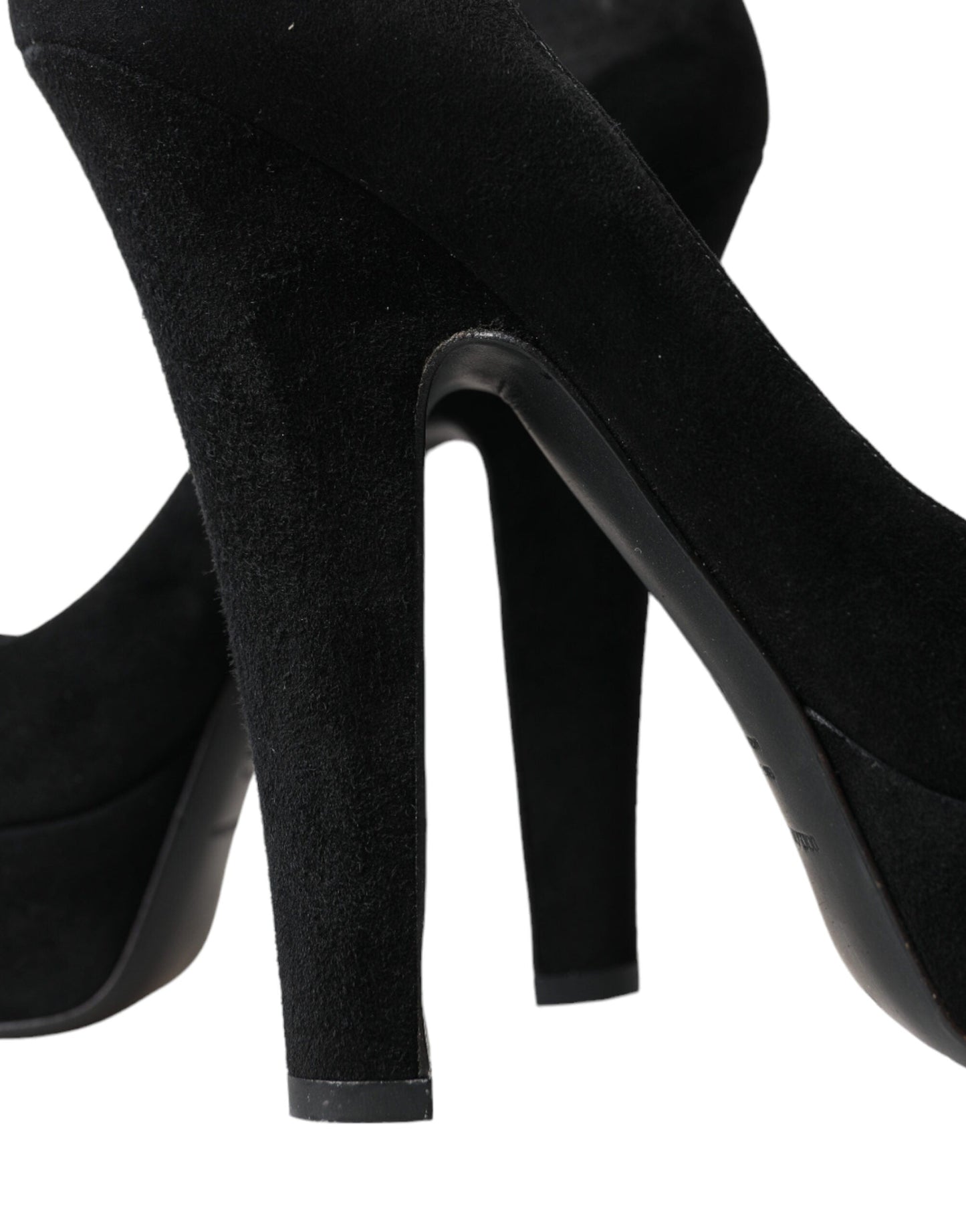 Dolce & Gabbana Black Suede Heeled Pumps Sophistication - EU40/US9.5