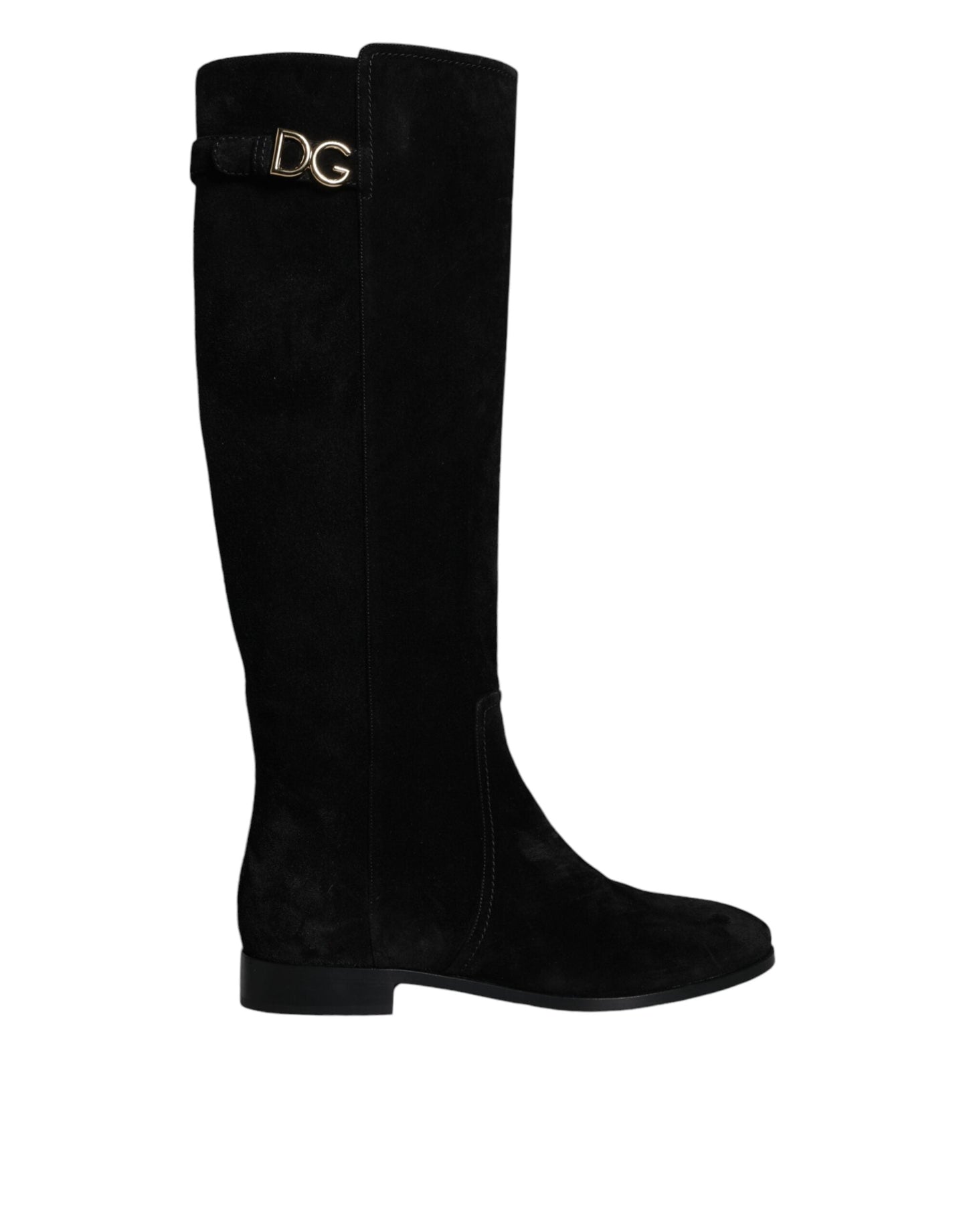 Dolce & Gabbana Black Suede Leather Knee High Boots Shoes - EU35/US5