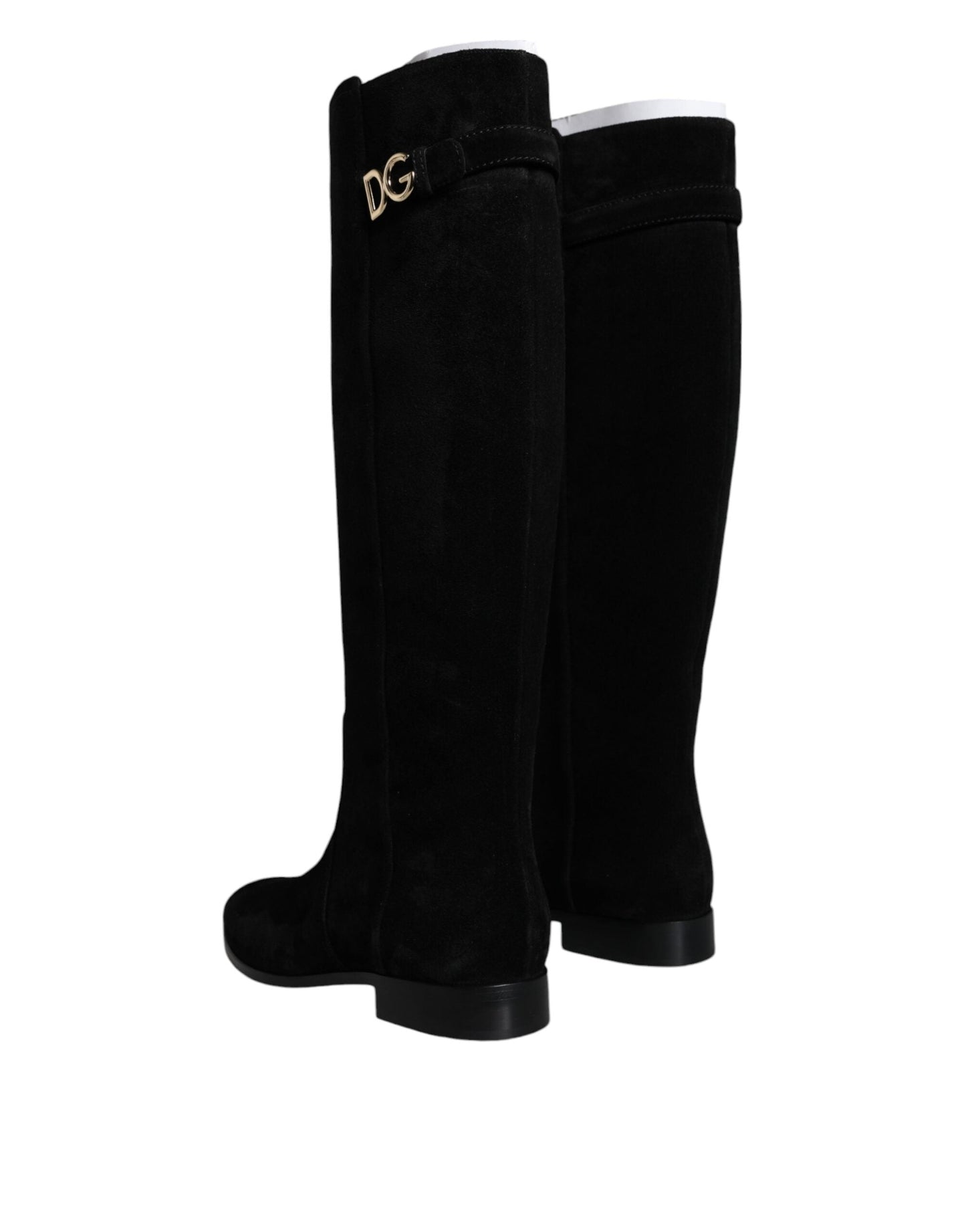 Dolce & Gabbana Black Suede Leather Knee High Boots Shoes - EU35/US5