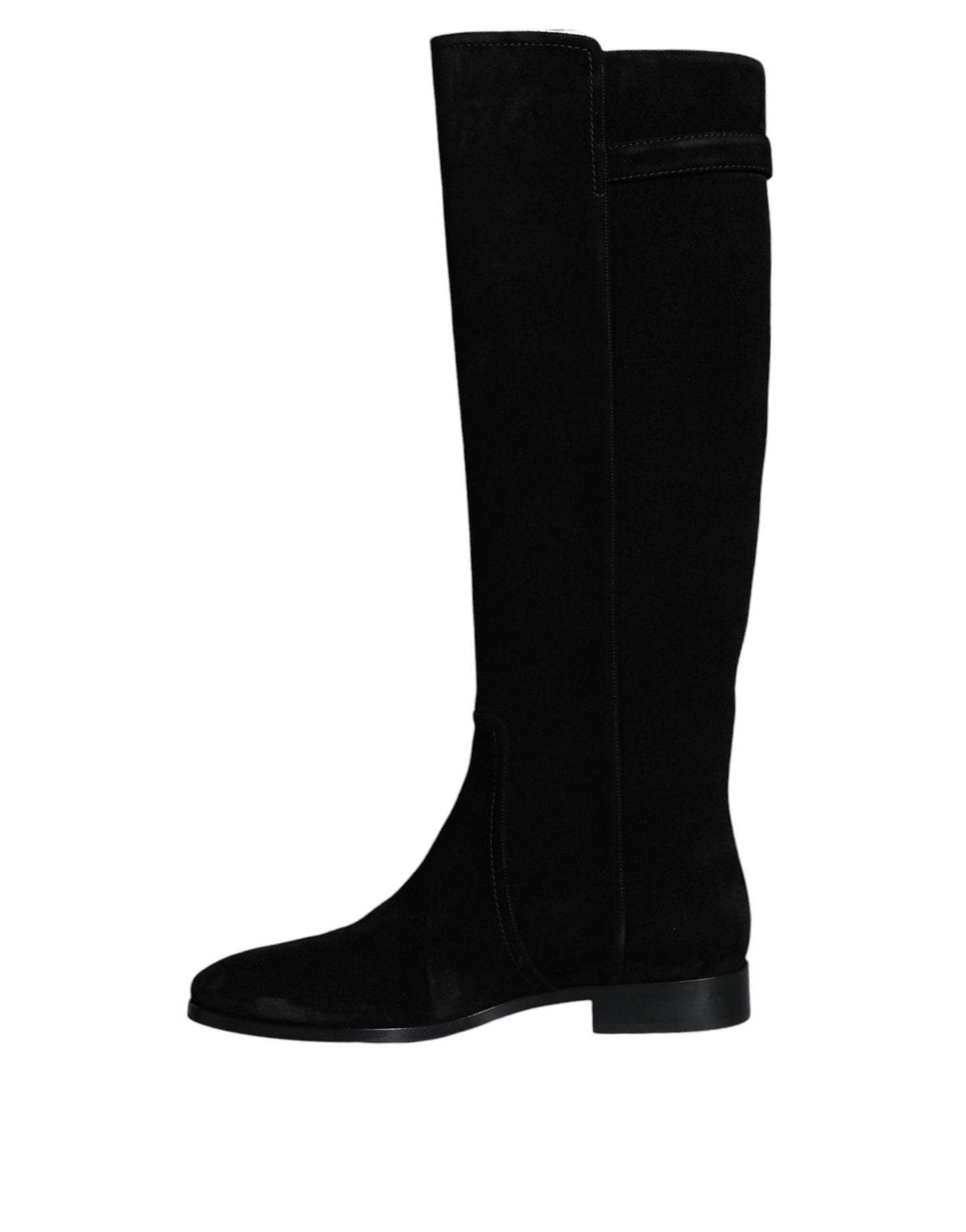 Dolce & Gabbana Black Suede Leather Knee High Boots Shoes - EU35/US5