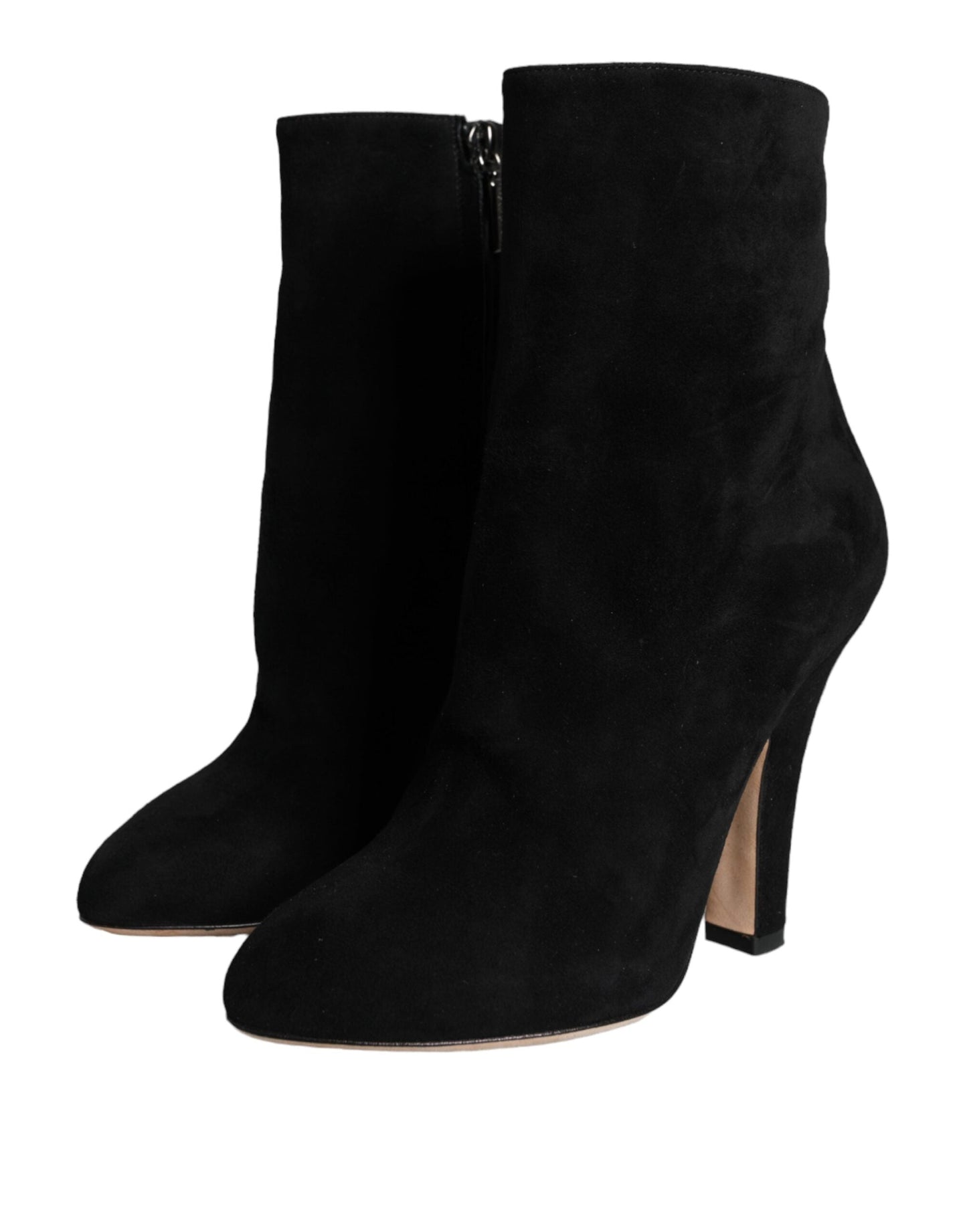 Dolce & Gabbana Black Suede Leather Mid Calf Boots Shoes - EU36/US5.5