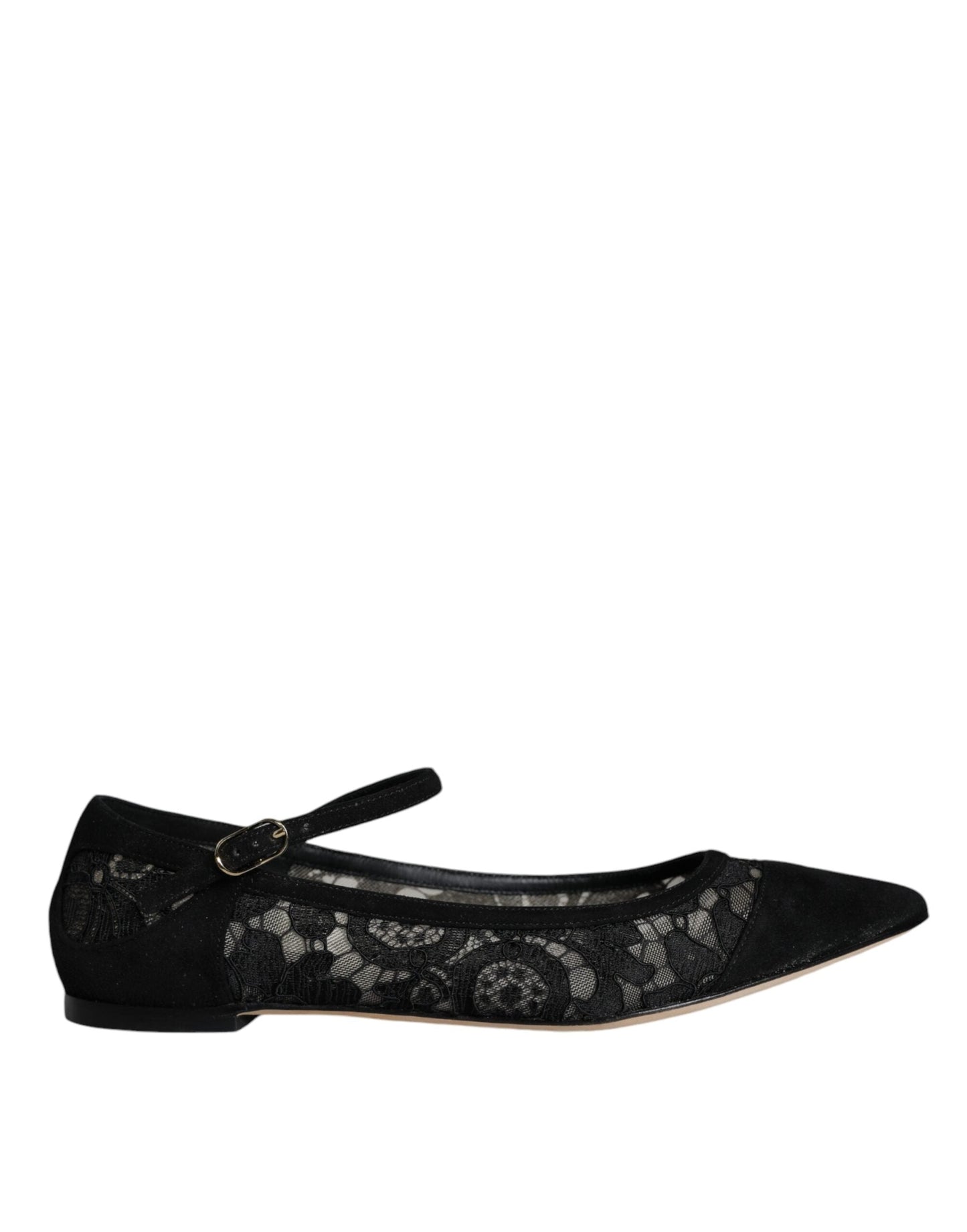 Dolce & Gabbana Black Taormina Lace Bellucci Flats Shoes - EU36/US5.5