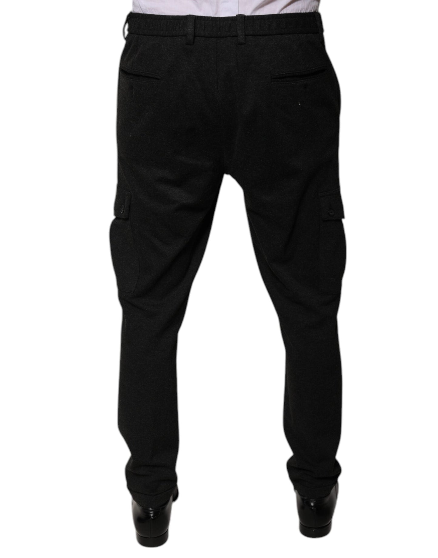 Dolce & Gabbana Black Viscose Cargo Men Casual Pants - IT50 | L