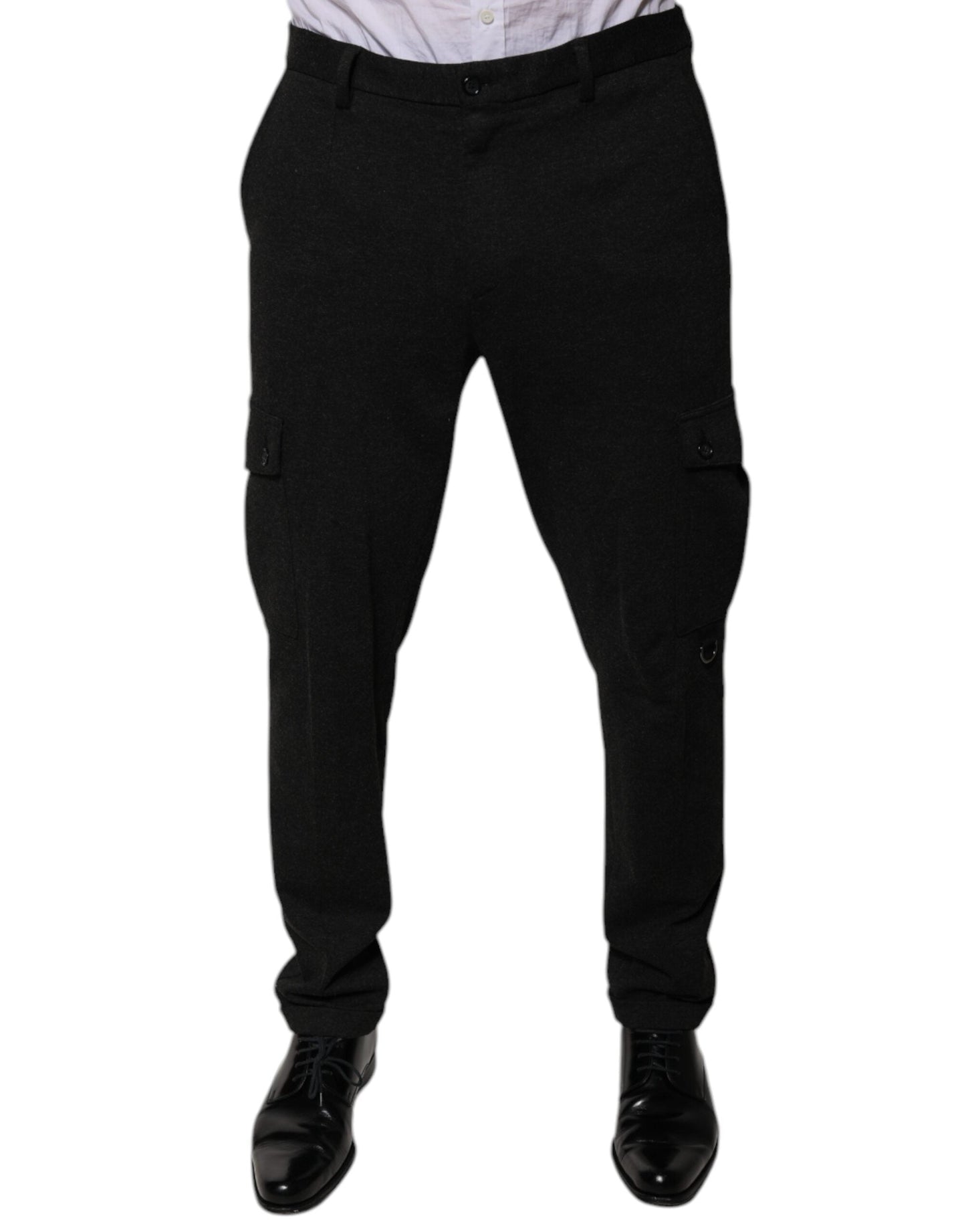 Dolce & Gabbana Black Viscose Cargo Men Casual Pants - IT50 | L