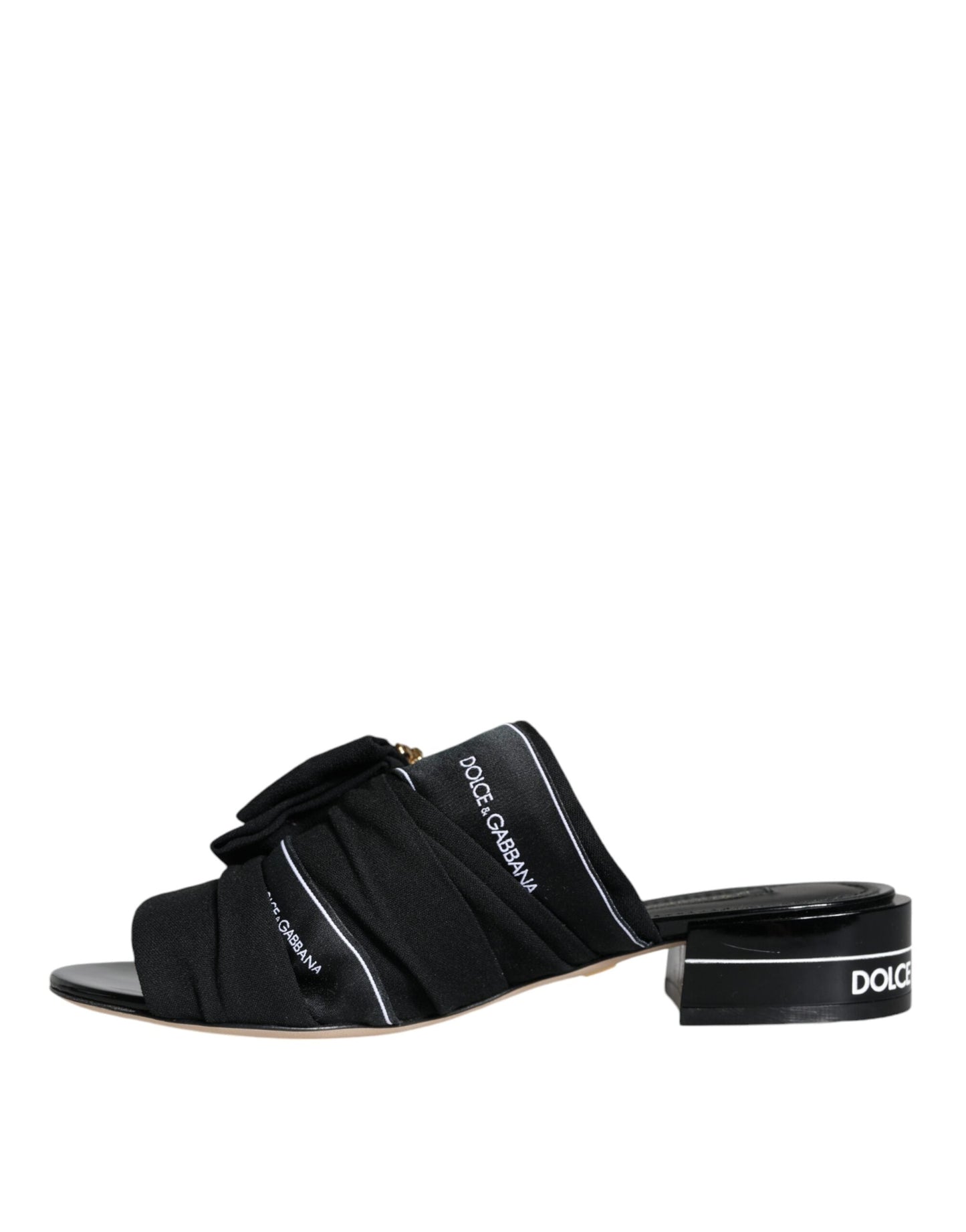 Dolce & Gabbana Black White Crystal Slides Sandals Shoes - EU36.5/US6.5