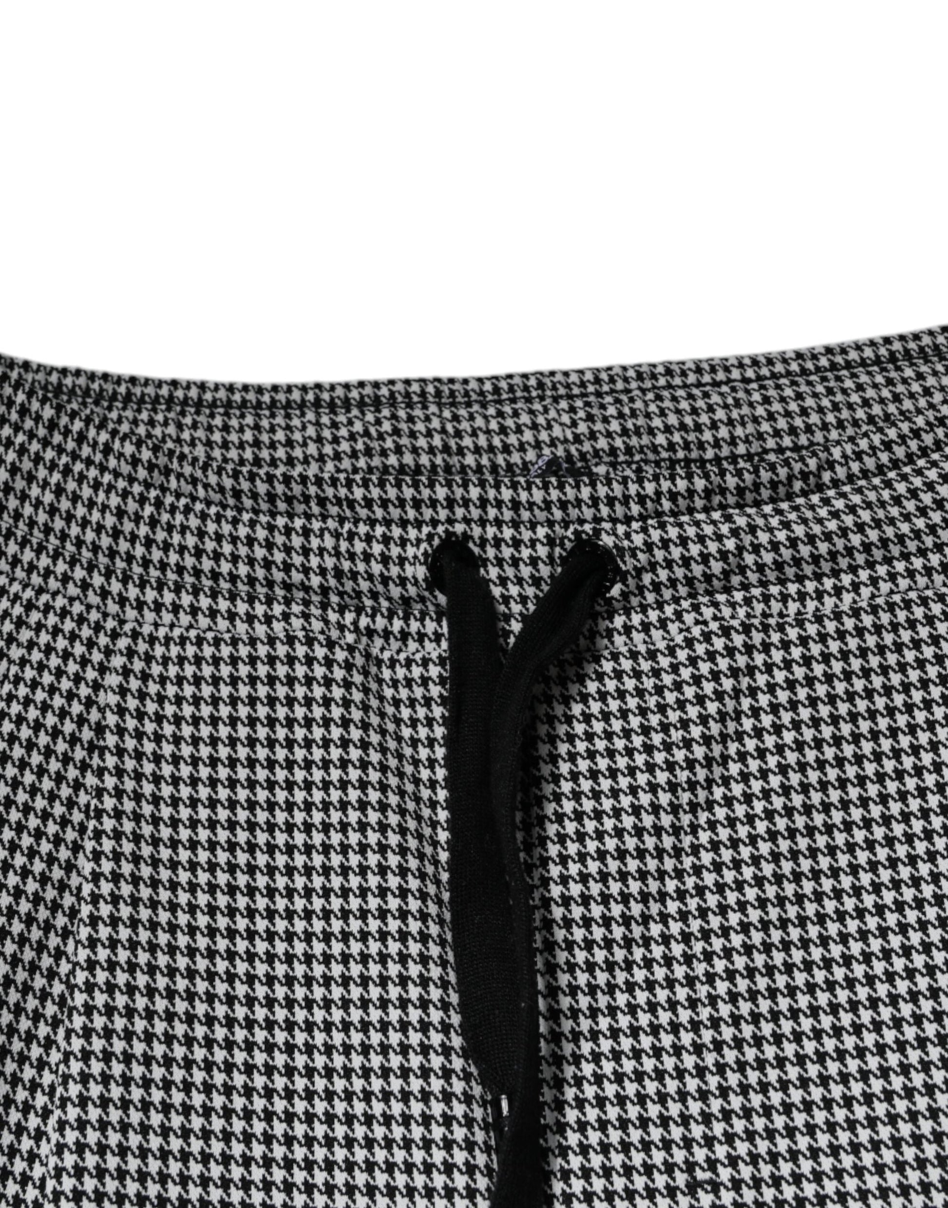 Dolce & Gabbana Black White Houndstooth Skinny Dress Pants - IT44 | XS