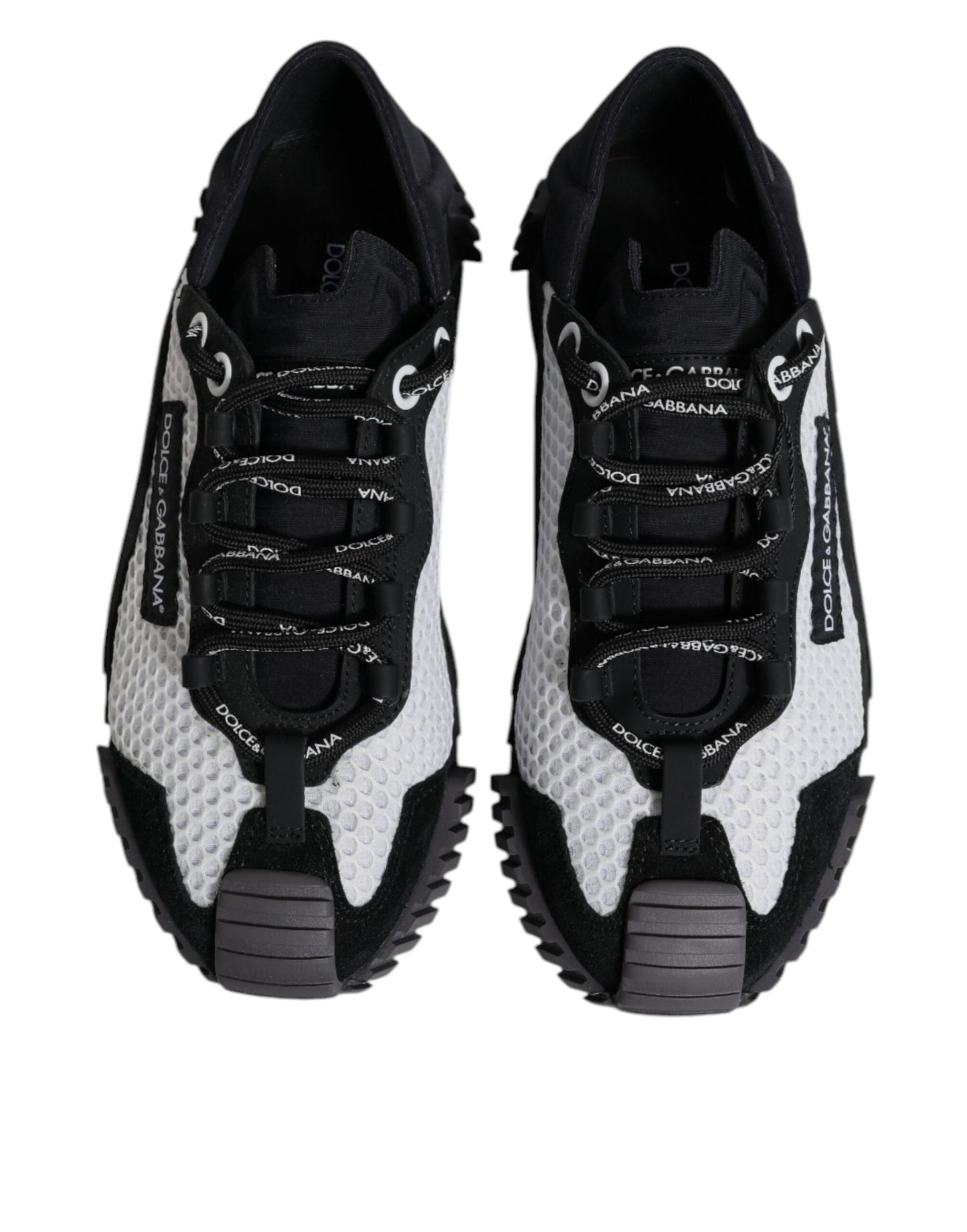 Dolce & Gabbana Black White Mesh NS1 Low Top Sneakers Shoes - EU40/US7