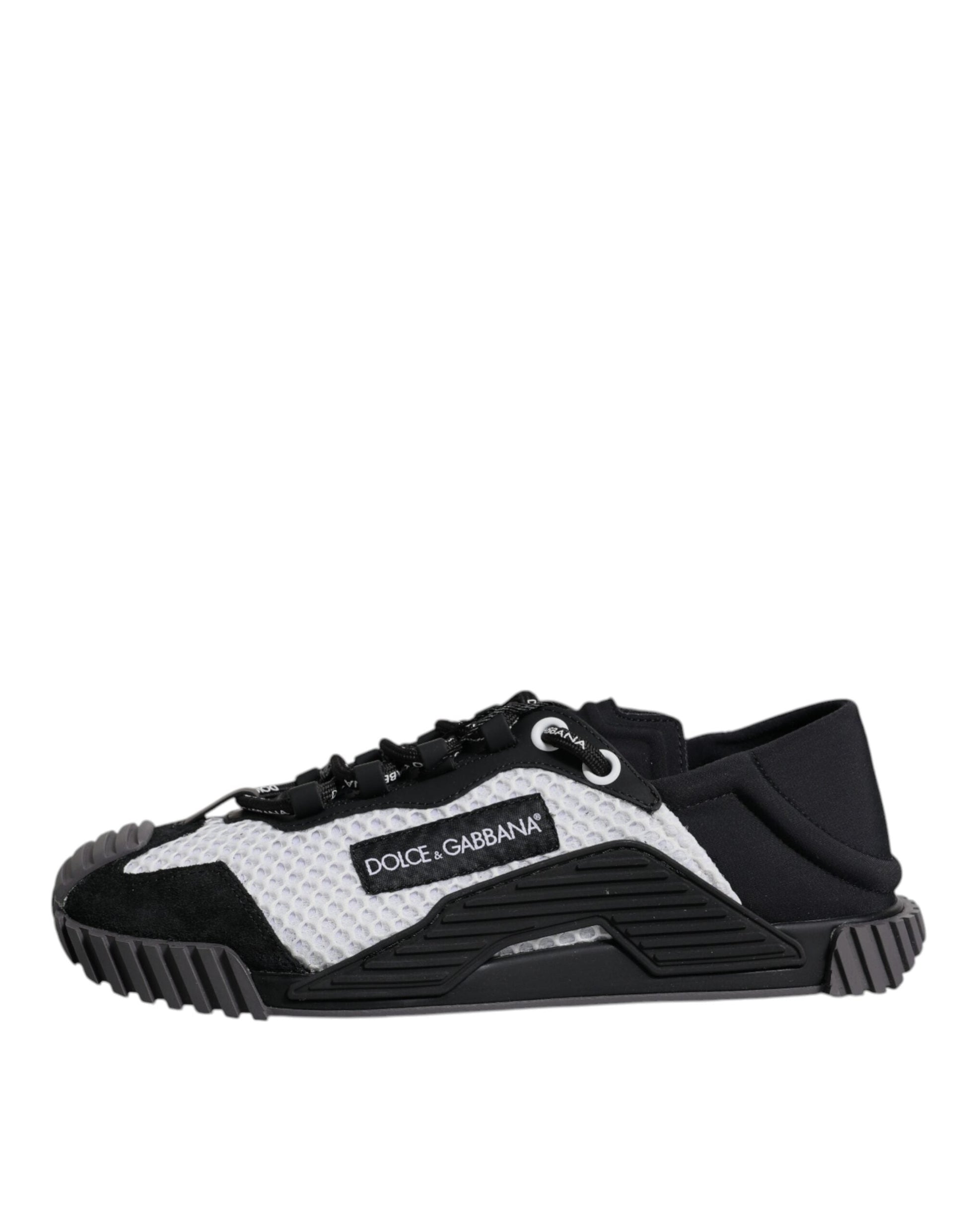 Dolce & Gabbana Black White Mesh NS1 Low Top Sneakers Shoes - EU40/US7