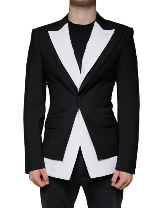 Dolce & Gabbana Black White Single Breasted Dress Blazer - IT50 | L