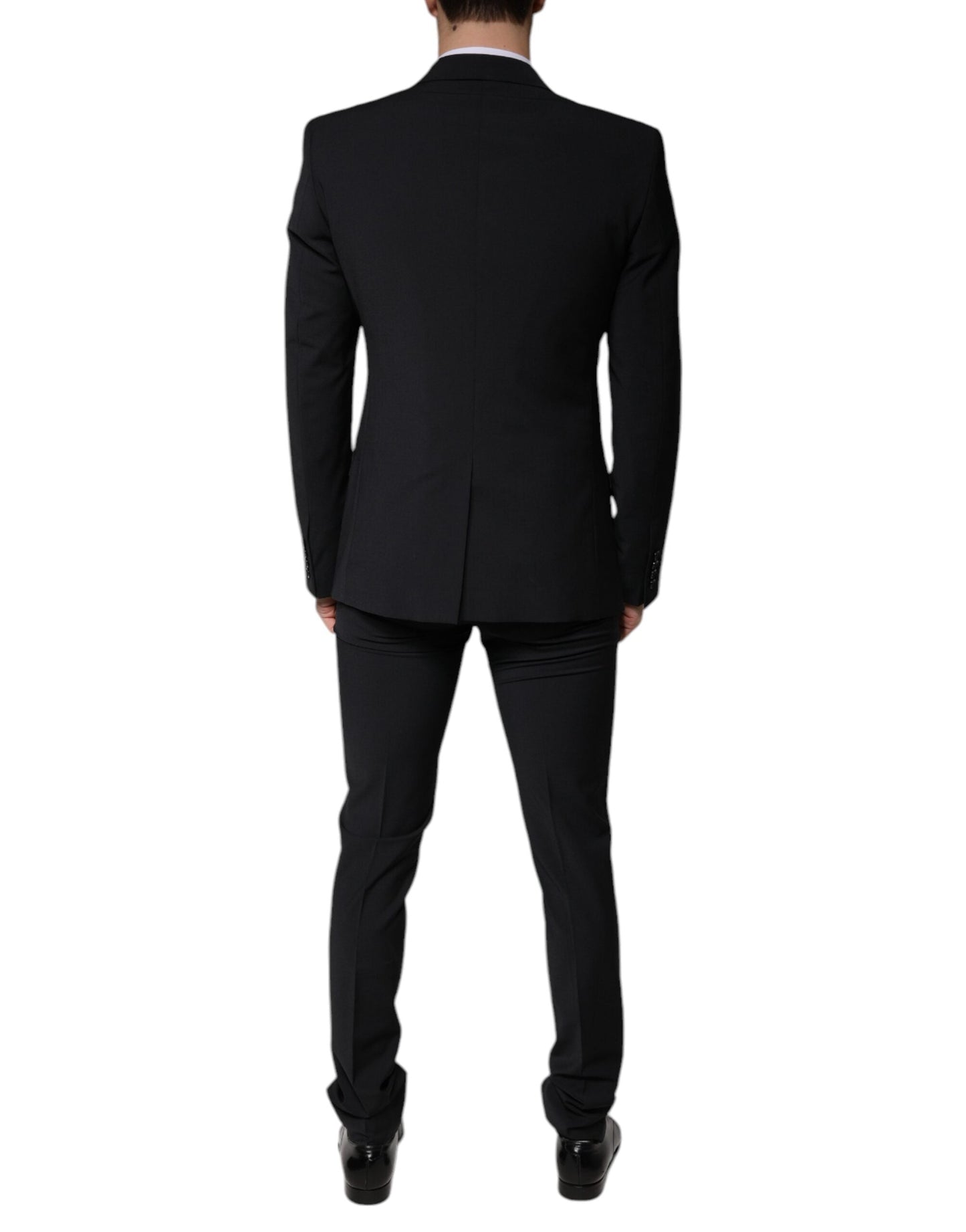 Dolce & Gabbana Black Wool 3 Piece Slim Fit Formal Men Suit - IT44 | XS