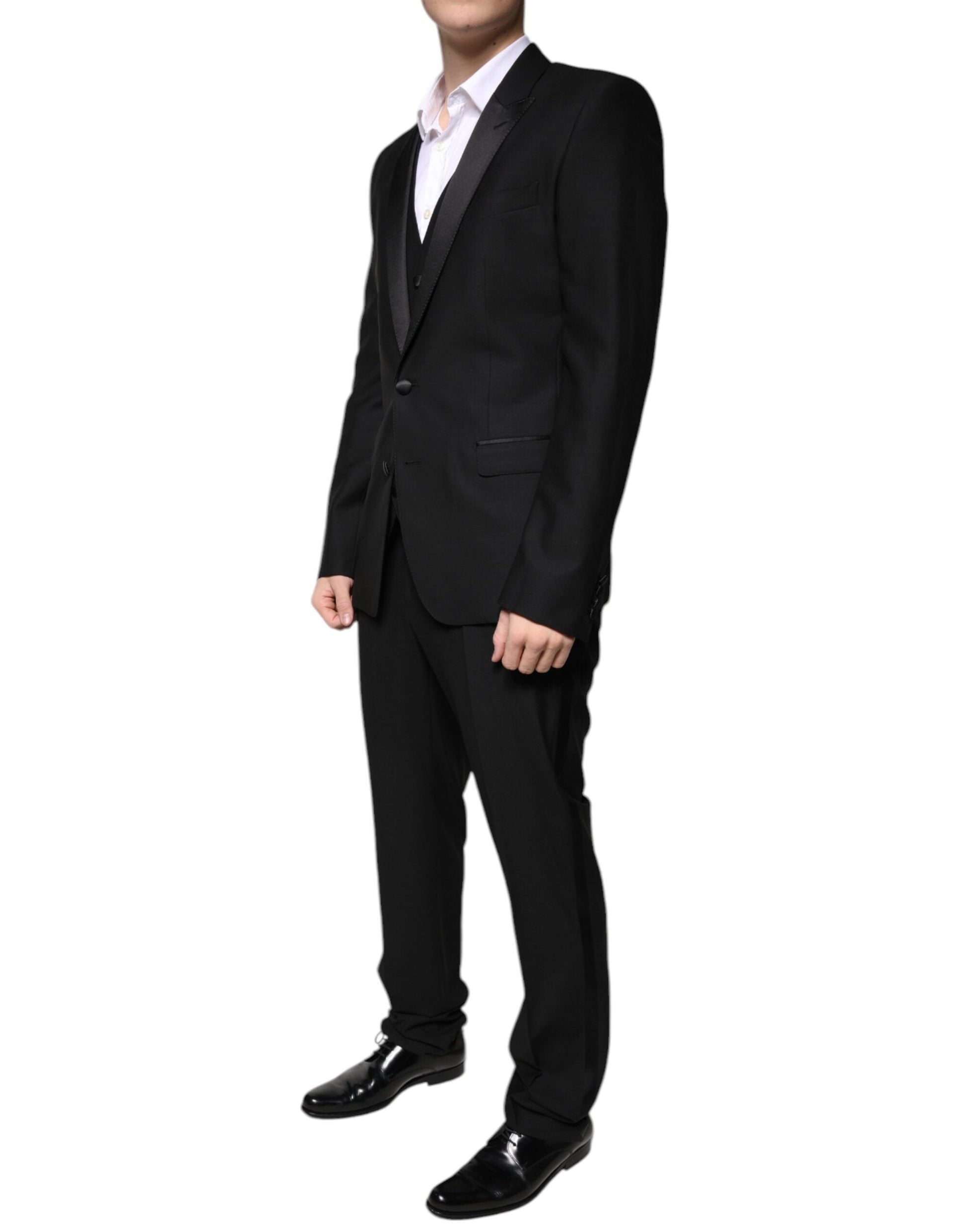 Dolce & Gabbana Black Wool 3 Piece Slim Fit Formal Suit - IT50 | L