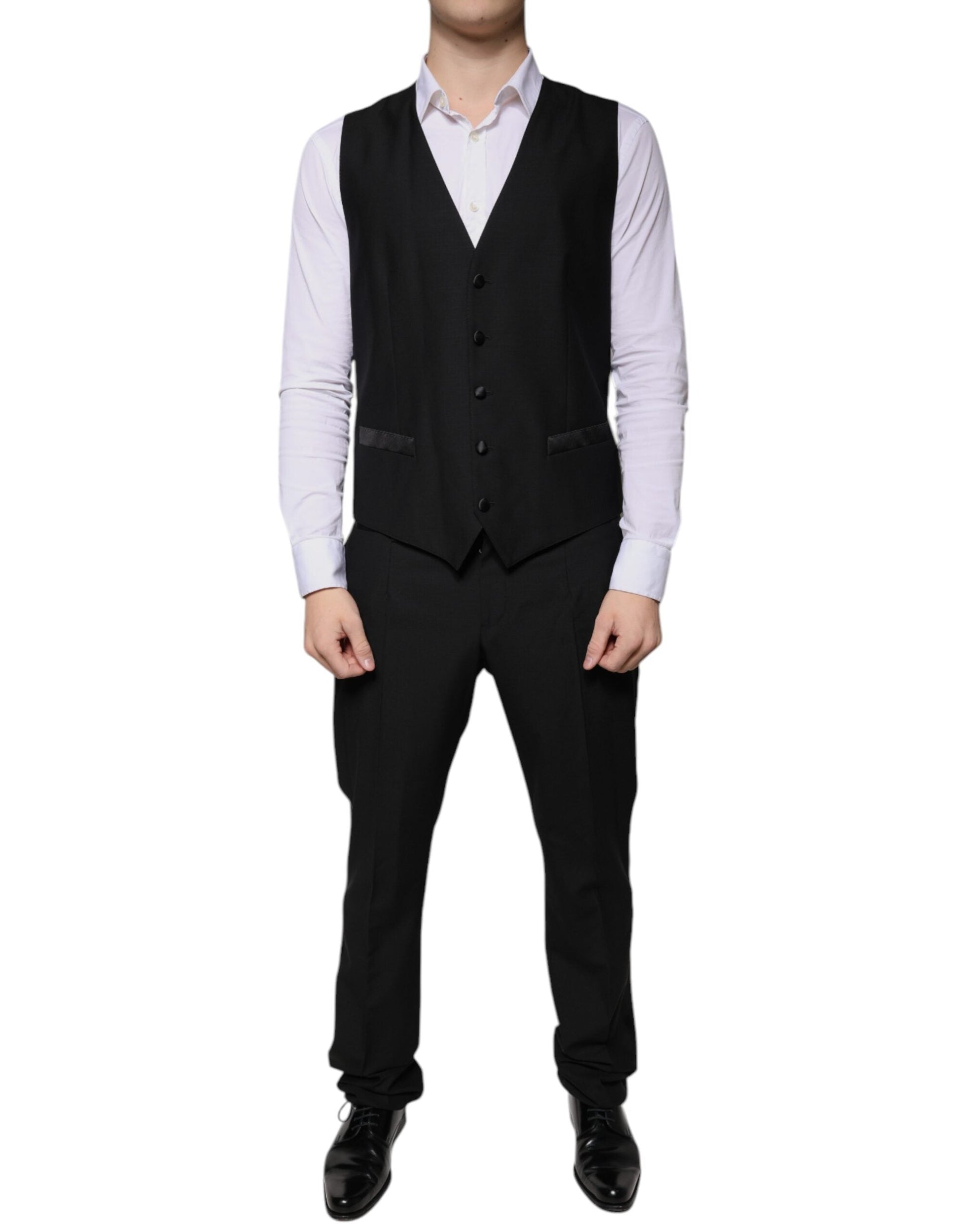 Dolce & Gabbana Black Wool 3 Piece Slim Fit Formal Suit - IT50 | L