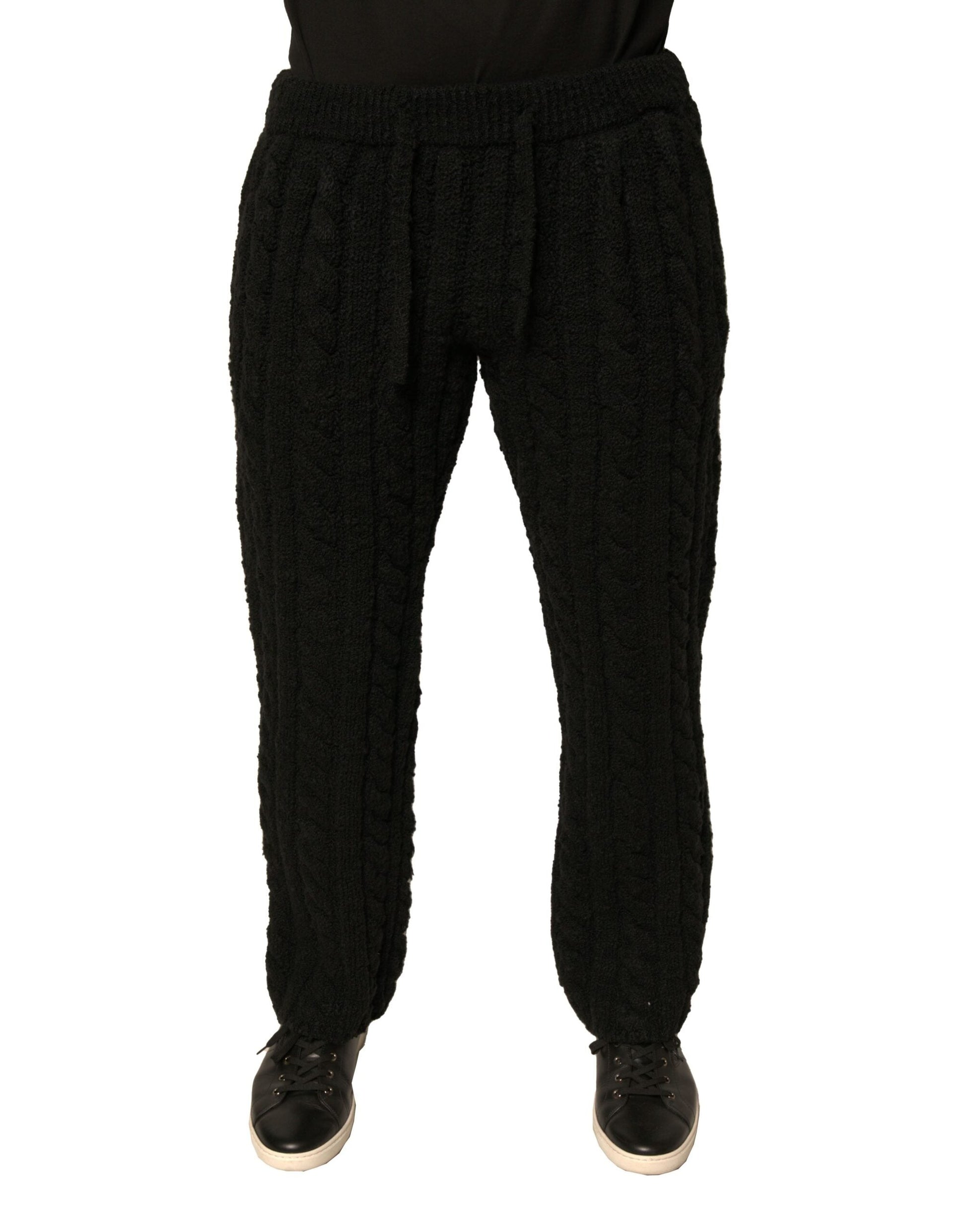 Dolce & Gabbana Black Wool Knitted Skinny Pants - IT44 | XS