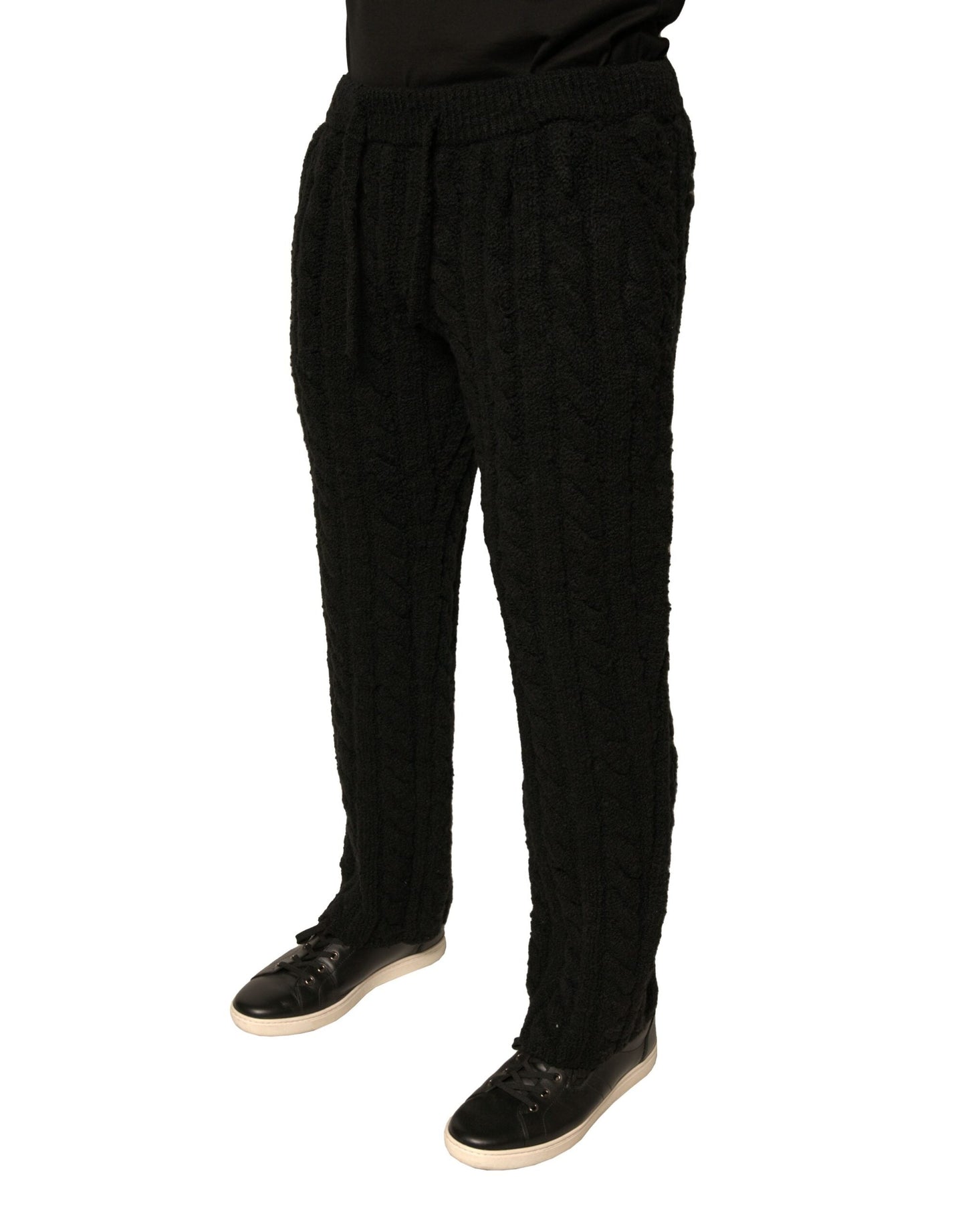 Dolce & Gabbana Black Wool Knitted Skinny Pants - IT44 | XS