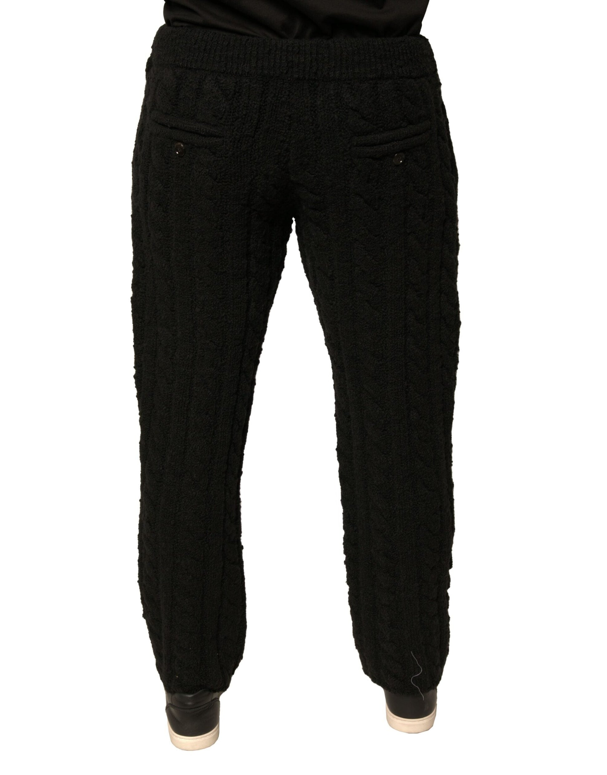 Dolce & Gabbana Black Wool Knitted Skinny Pants - IT44 | XS